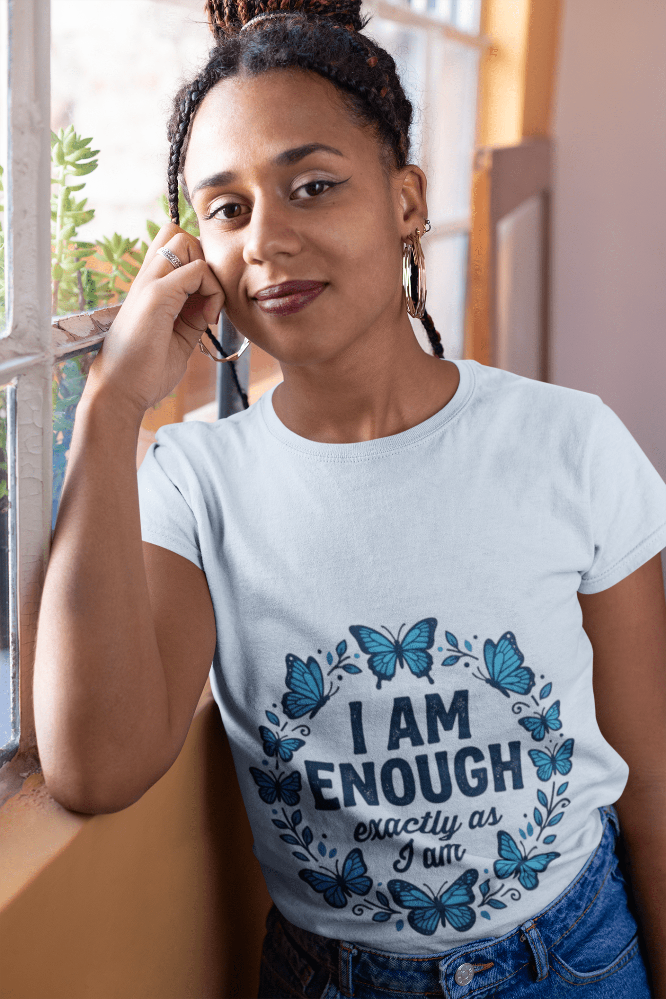 I Am Enough Butterfly T-Shirt — Inspirational Self - Love Tee - AUNTIE VIKKI