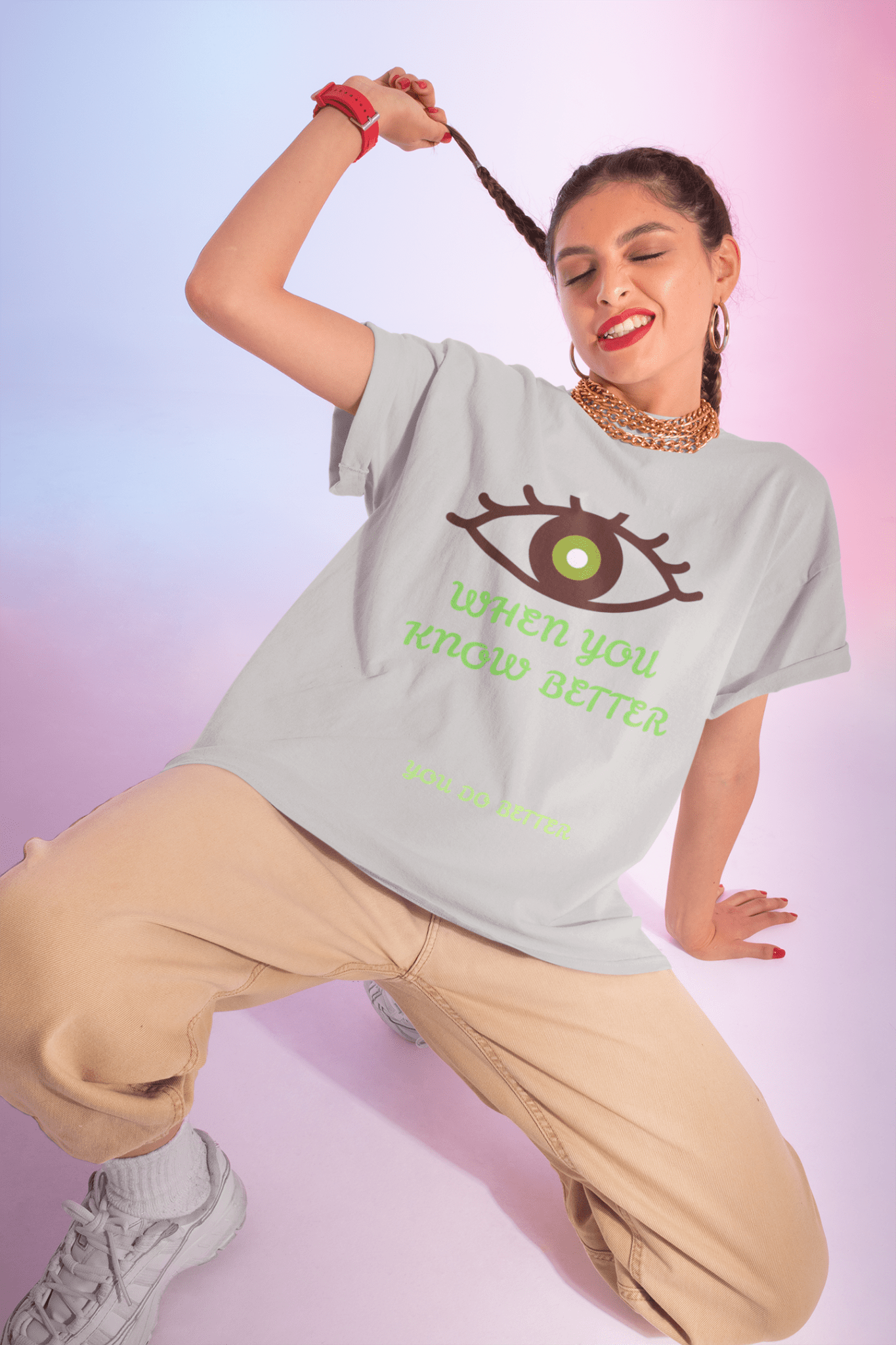 Know Better Empowerment Eye Graphic Tee - Unisex Short Sleeve, Motivational Shirt, Awareness Apparel, Gift for Self - Improvement, Black Tee - AUNTIE VIKKI