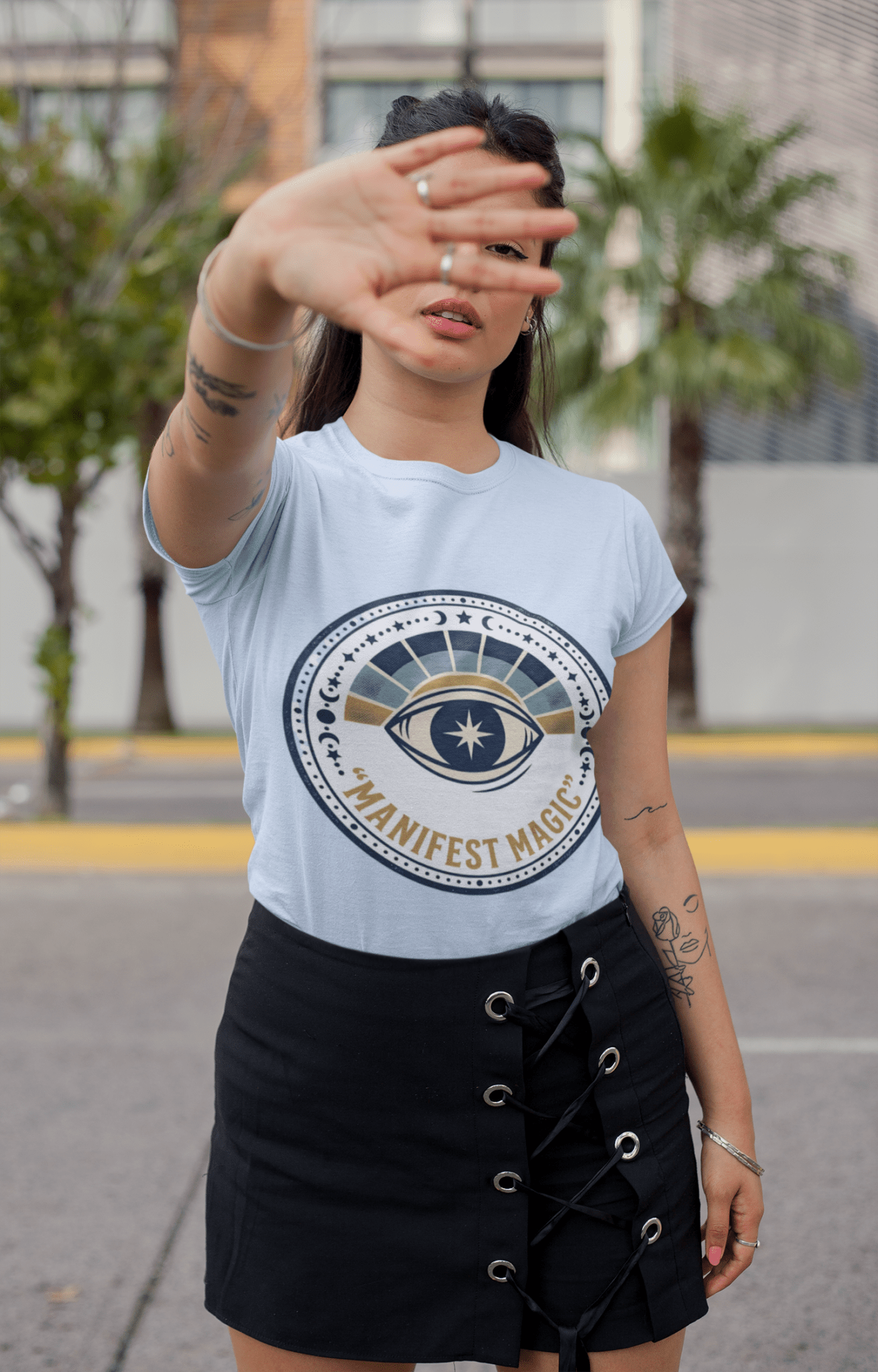 Manifest Magic T-Shirt — Mystical Eye Graphic Tee for Spiritual & New Age Gifts - AUNTIE VIKKI