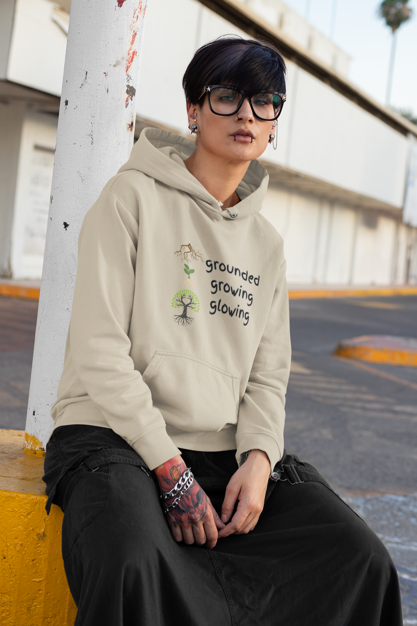 Grounded Growing Glowing Hoodie | Unisex Sweatshirt for Nature Lovers | Cozy Gift