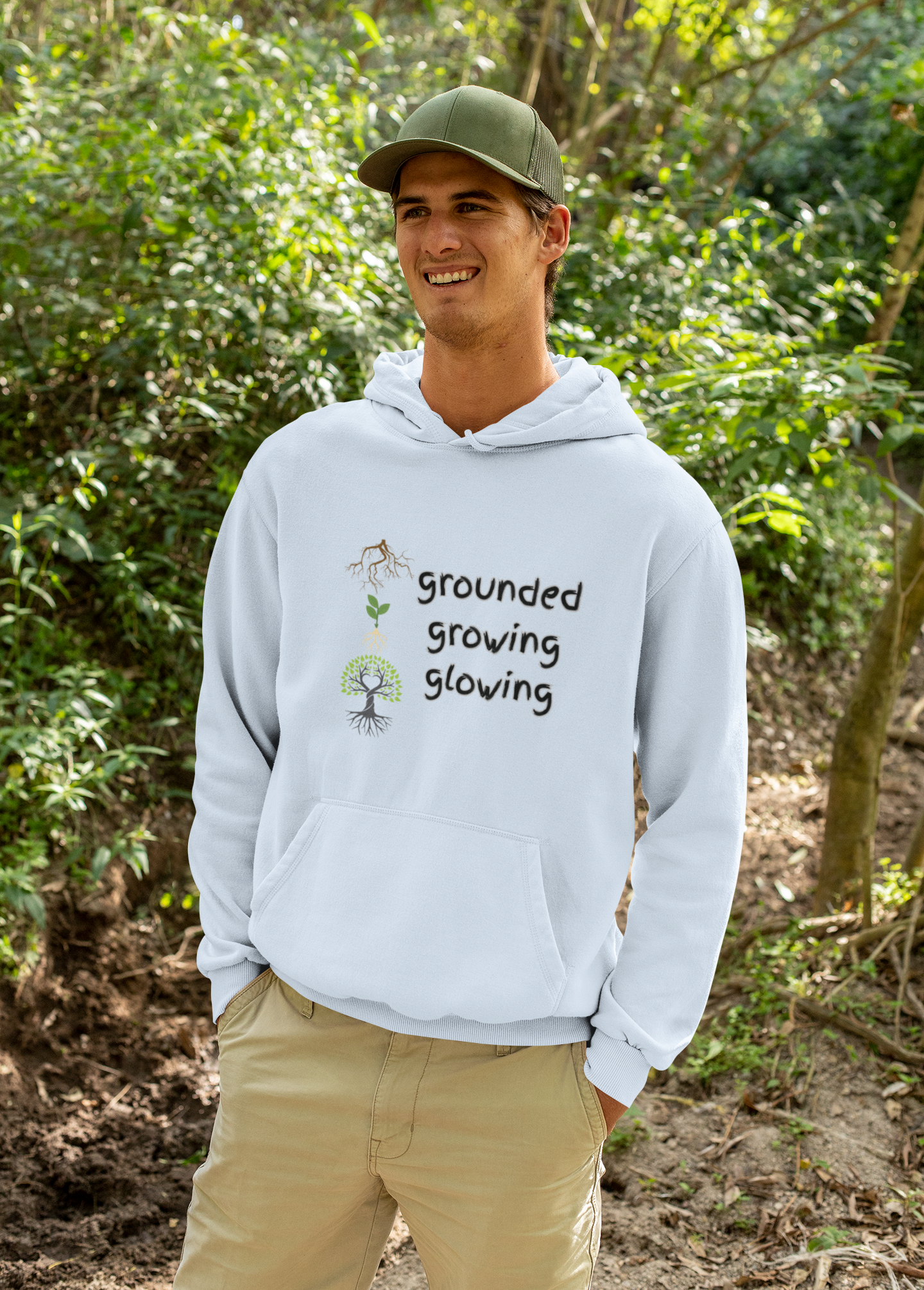 Grounded Growing Glowing Hoodie | Unisex Sweatshirt for Nature Lovers | Cozy Gift