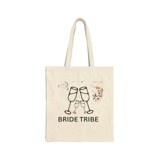 Bride Tribe Cotton Canvas Tote Bag, Wedding Party Favor, Bridal Shower Gift, Eco - Friendly Tote, Bachelorette Essentials - AUNTIEVIKKI
