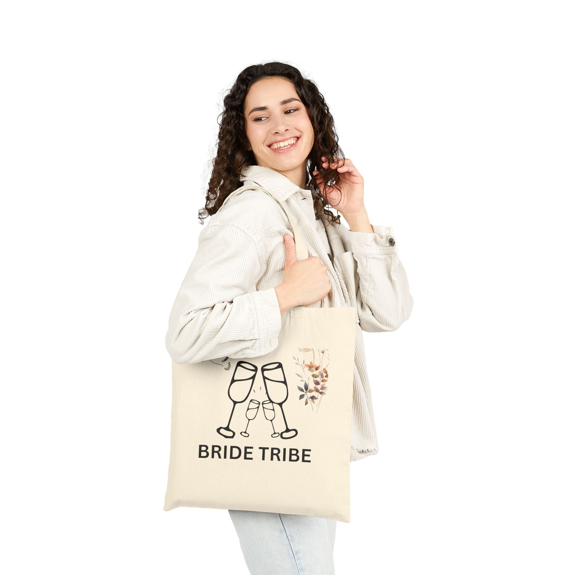 Bride Tribe Cotton Canvas Tote Bag, Wedding Party Favor, Bridal Shower Gift, Eco - Friendly Tote, Bachelorette Essentials - AUNTIEVIKKI