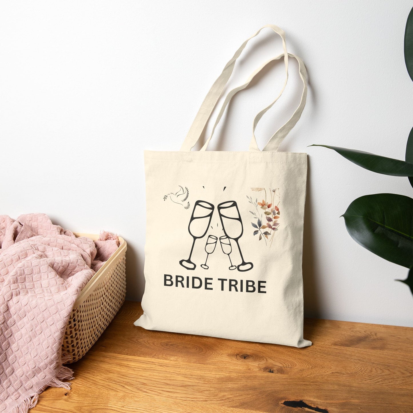 Bride Tribe Cotton Canvas Tote Bag, Wedding Party Favor, Bridal Shower Gift, Eco - Friendly Tote, Bachelorette Essentials - AUNTIEVIKKI