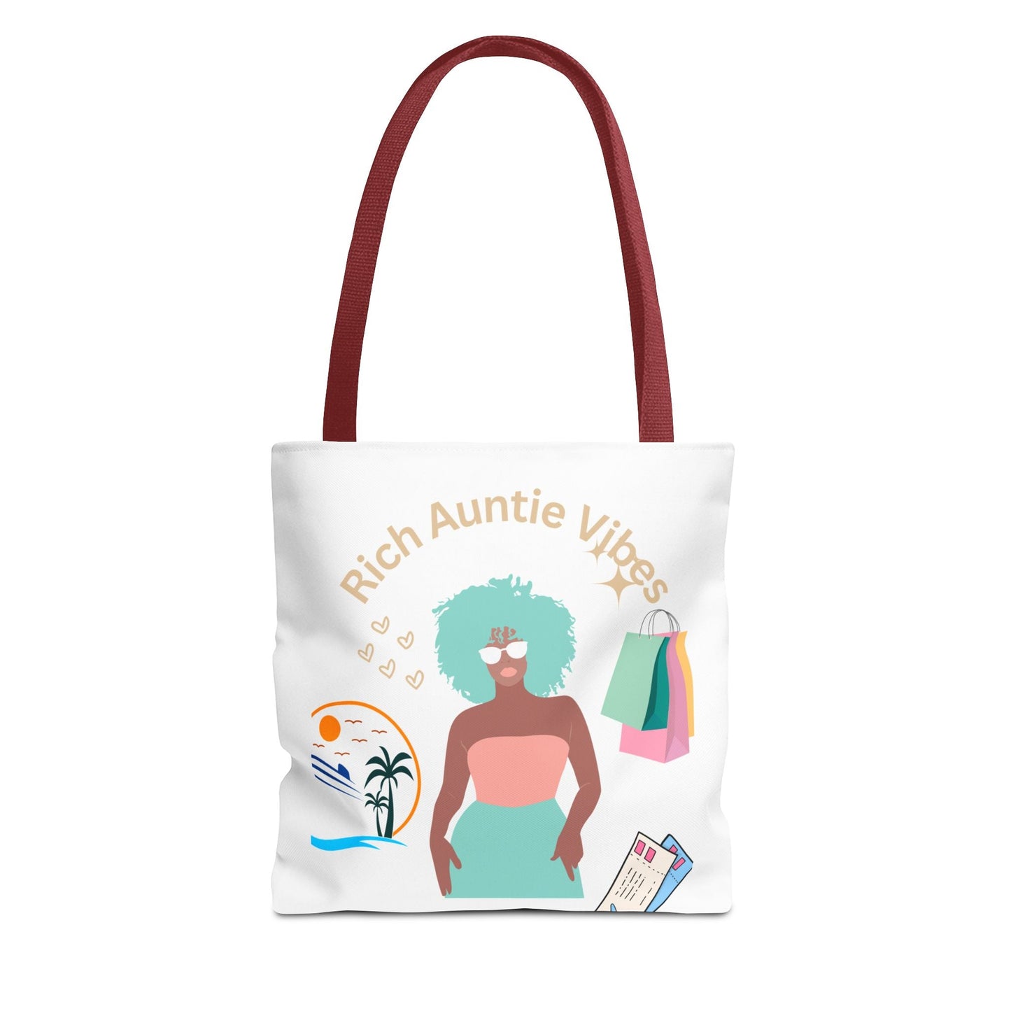 Chic Tote Bag - 'Rich Auntie Vibes', Reusable Shopping Bag, Gift for Aunt - AUNTIE VIKKI