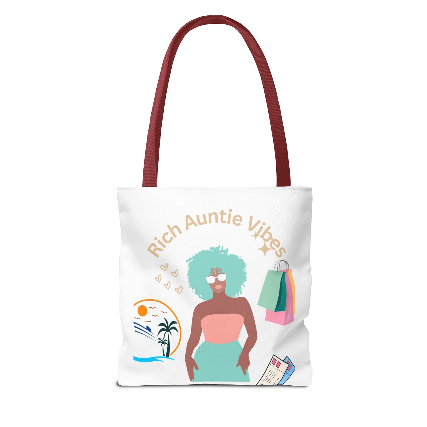 Chic Tote Bag - 'Rich Auntie Vibes', Reusable Shopping Bag, Gift for Aunt - AUNTIE VIKKI