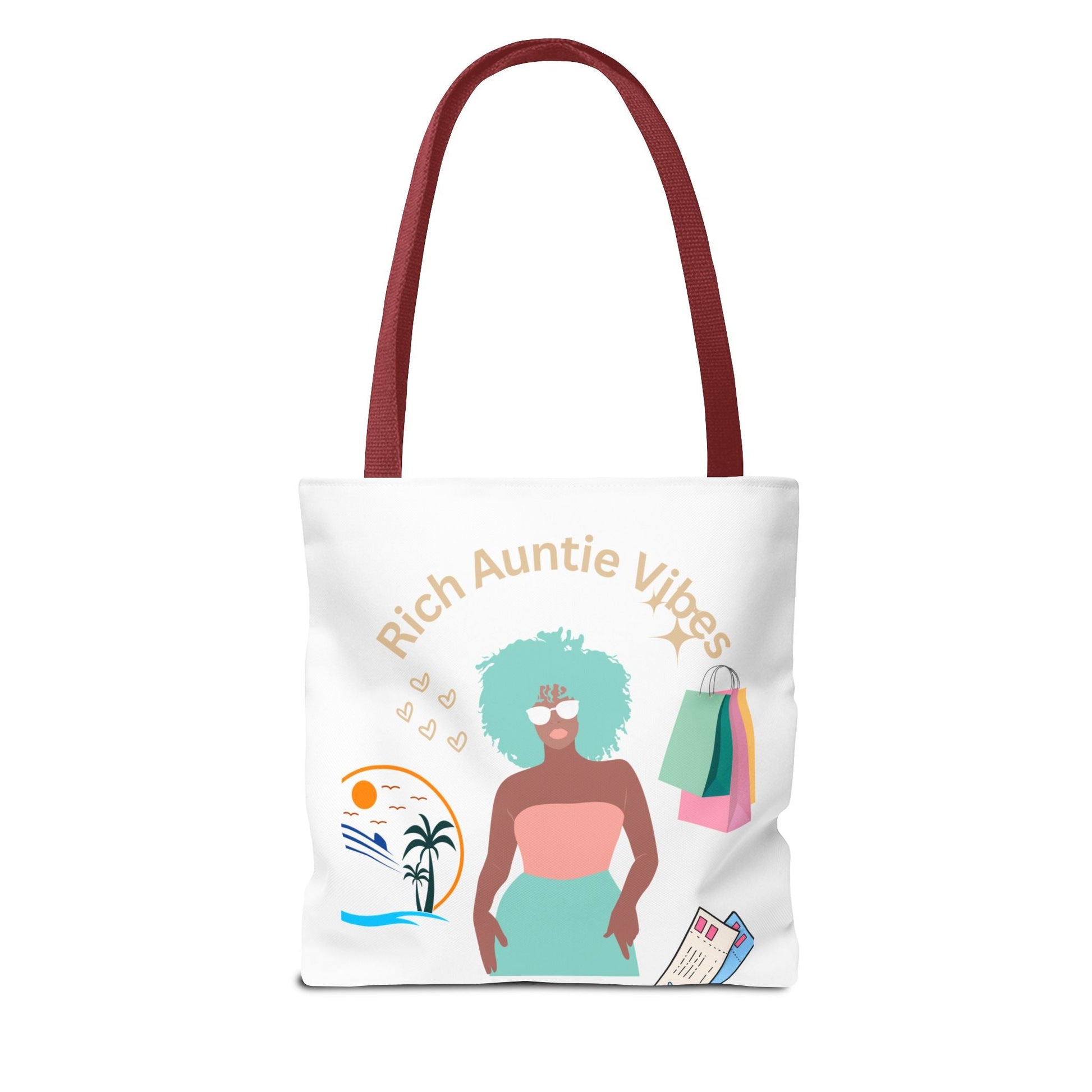 Chic Tote Bag - 'Rich Auntie Vibes', Reusable Shopping Bag, Gift for Aunt - AUNTIE VIKKI