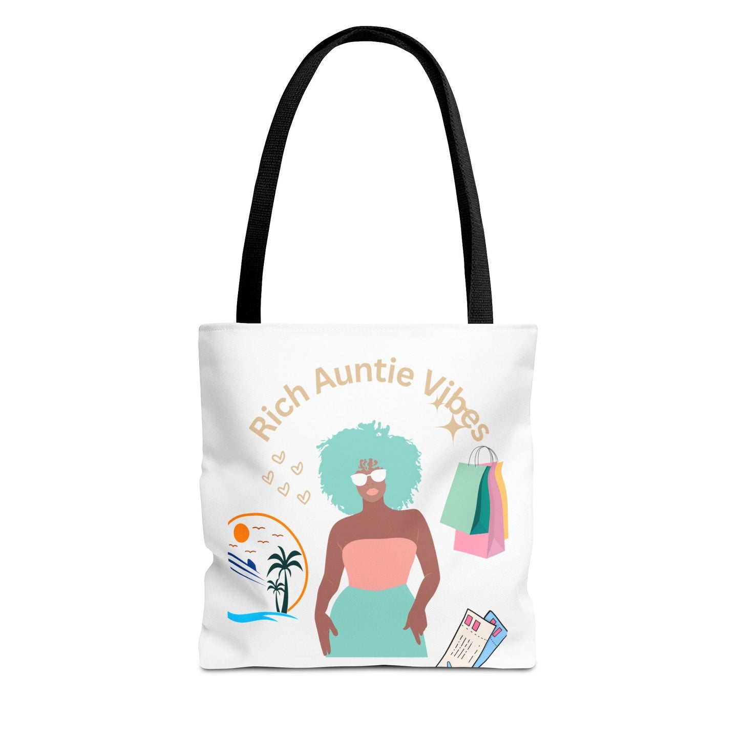 Chic Tote Bag - 'Rich Auntie Vibes', Reusable Shopping Bag, Gift for Aunt - AUNTIE VIKKI