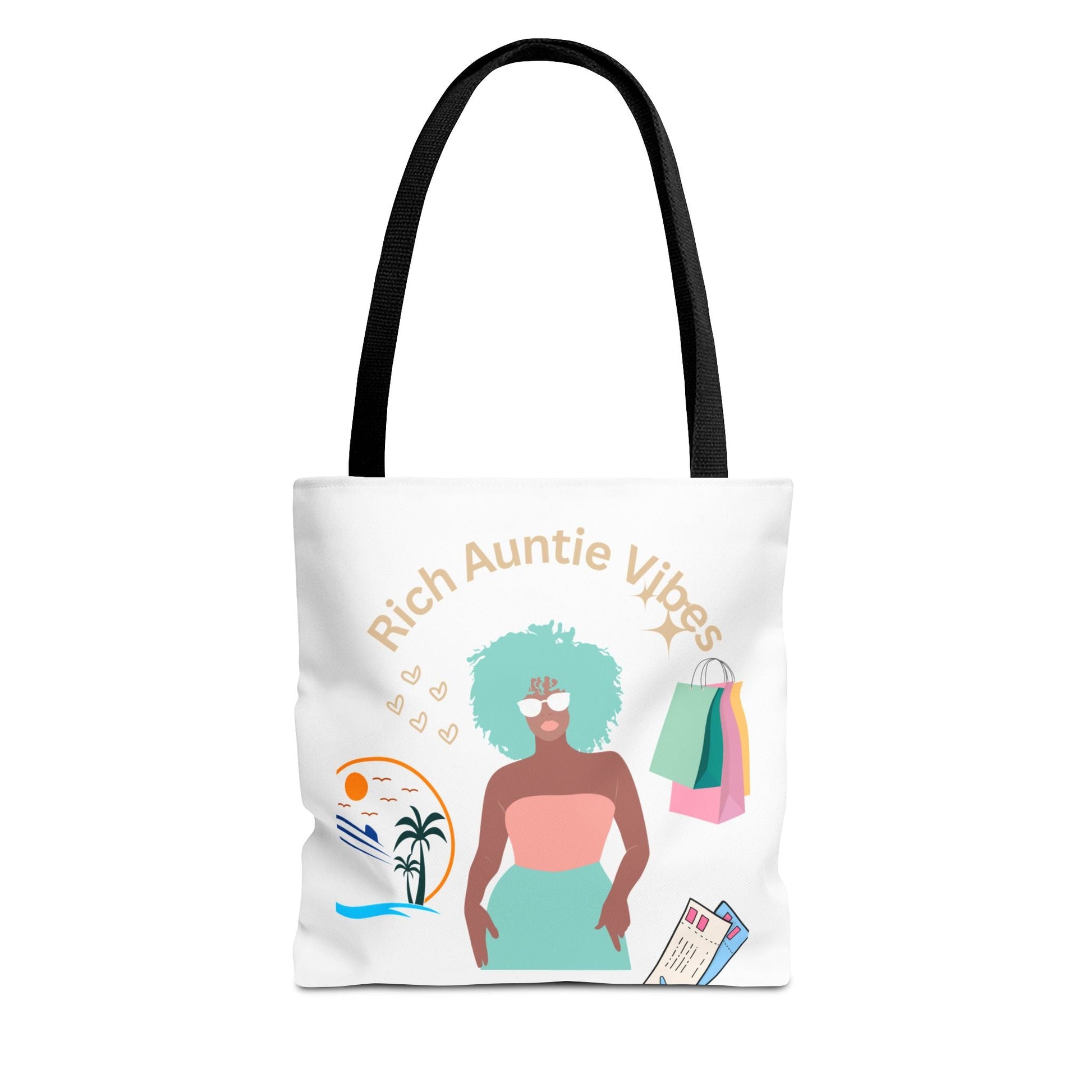 Chic Tote Bag - 'Rich Auntie Vibes', Reusable Shopping Bag, Gift for Aunt - AUNTIE VIKKI