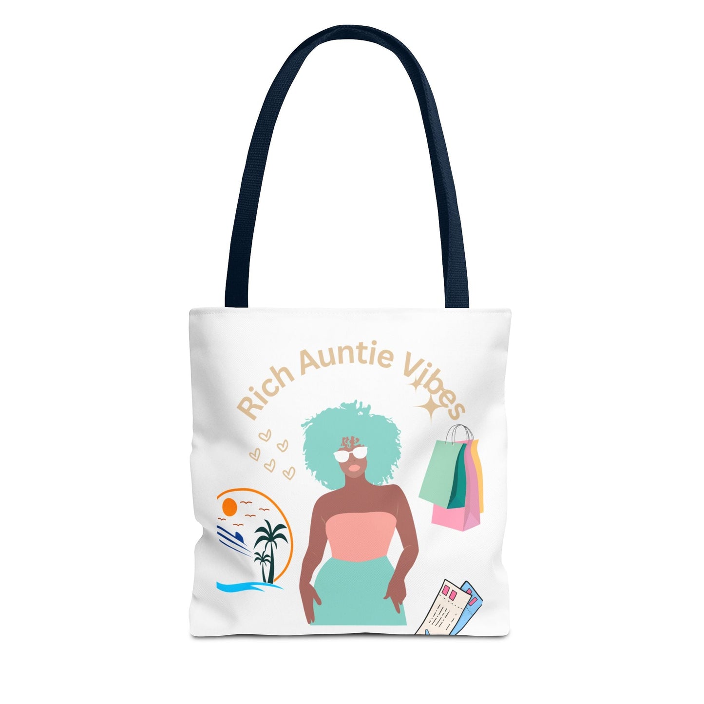 Chic Tote Bag - 'Rich Auntie Vibes', Reusable Shopping Bag, Gift for Aunt - AUNTIE VIKKI