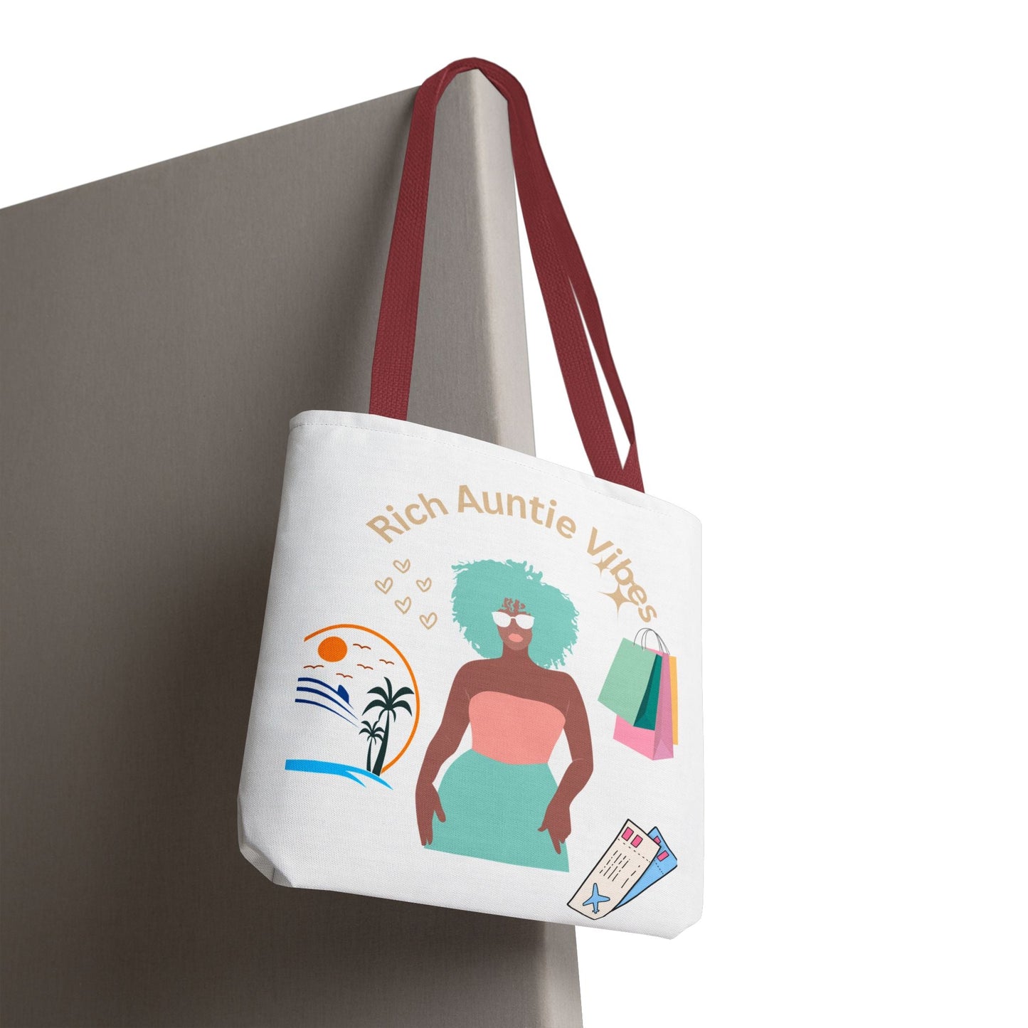 Chic Tote Bag - 'Rich Auntie Vibes', Reusable Shopping Bag, Gift for Aunt - AUNTIE VIKKI
