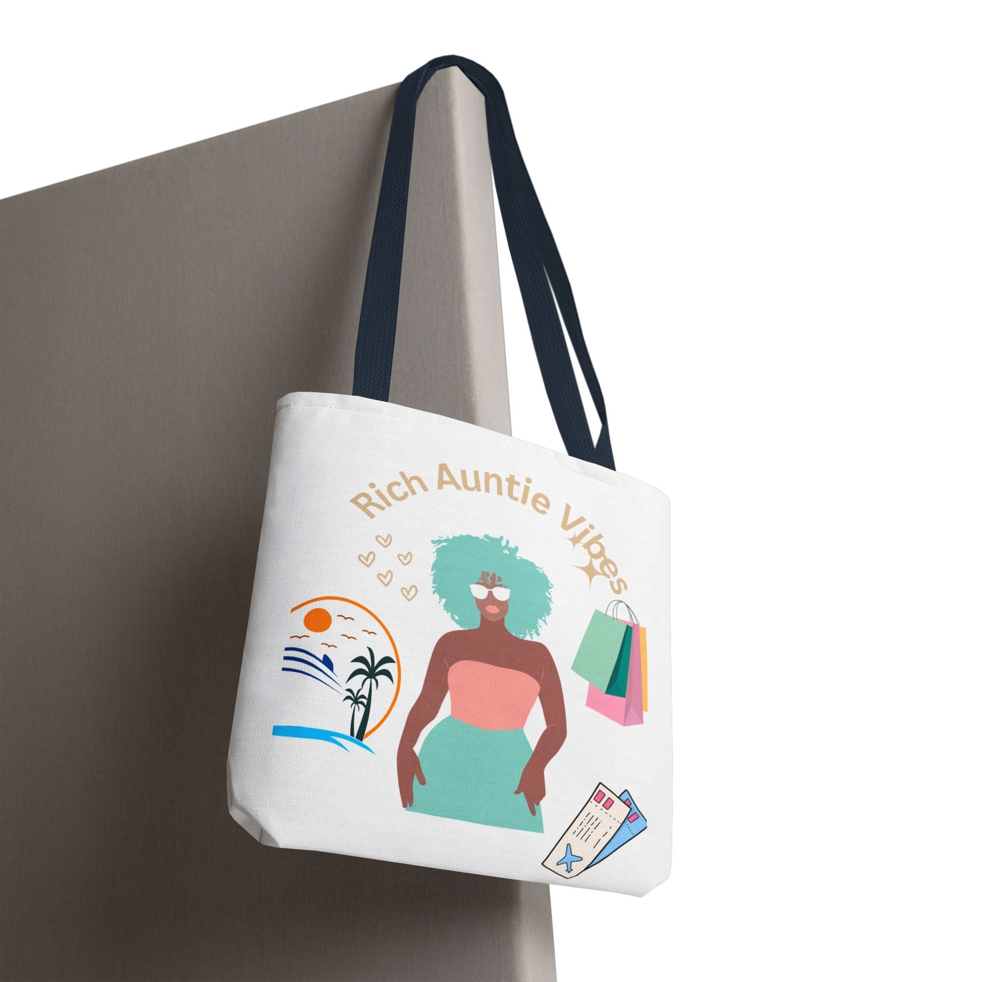 Chic Tote Bag - 'Rich Auntie Vibes', Reusable Shopping Bag, Gift for Aunt - AUNTIE VIKKI