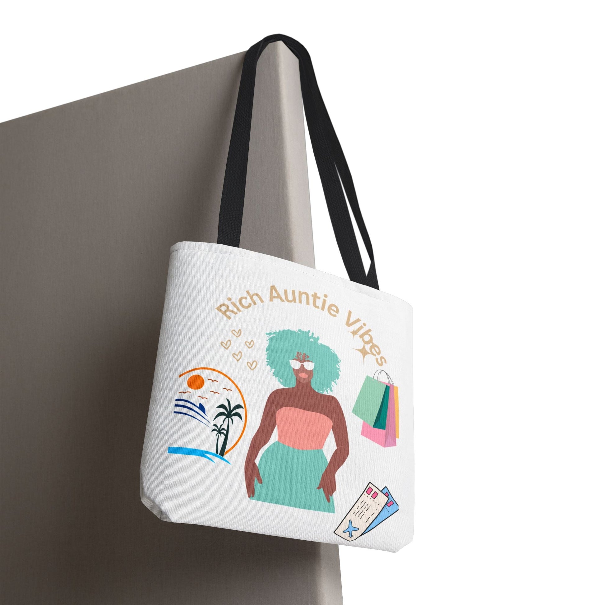 Chic Tote Bag - 'Rich Auntie Vibes', Reusable Shopping Bag, Gift for Aunt - AUNTIE VIKKI