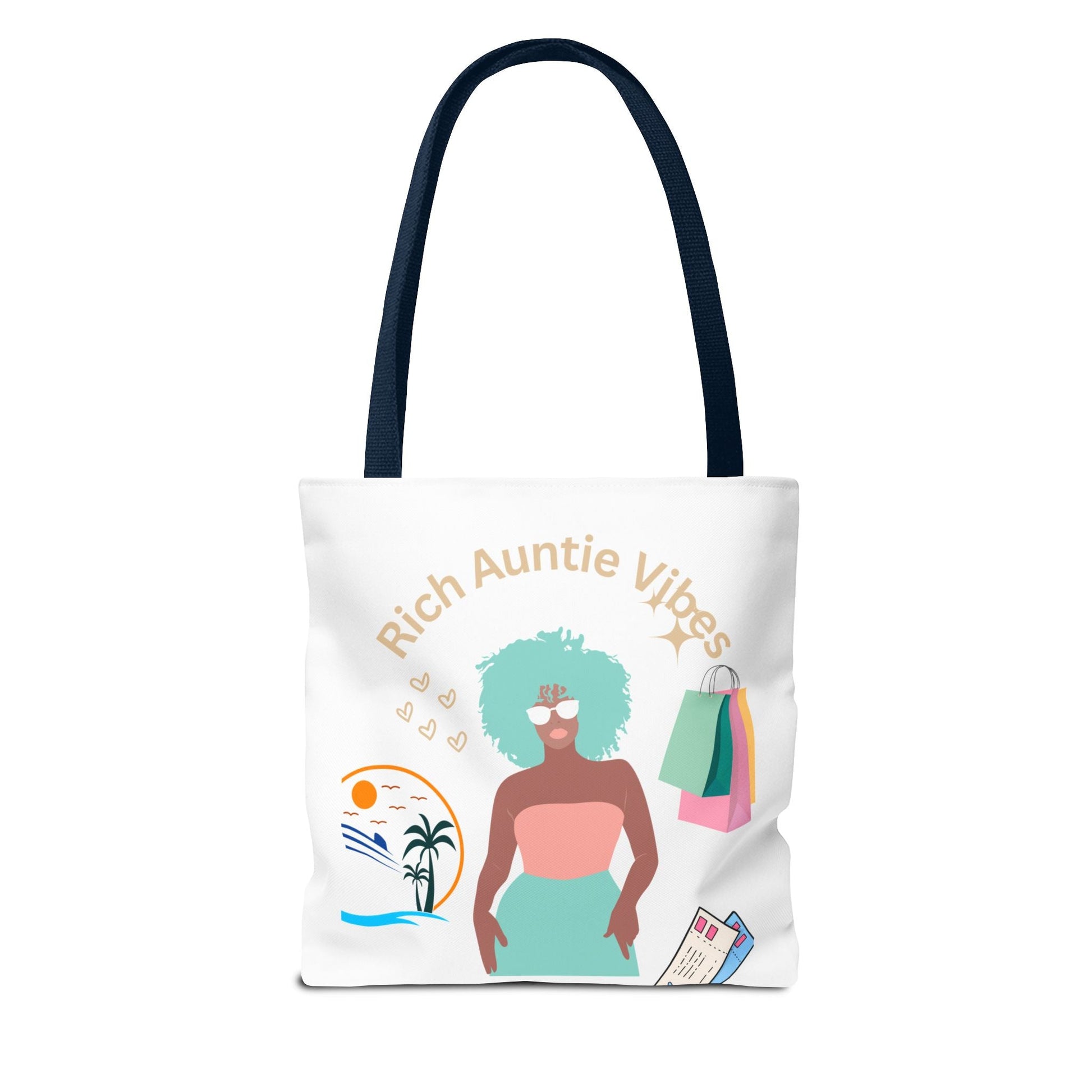 Chic Tote Bag - 'Rich Auntie Vibes', Reusable Shopping Bag, Gift for Aunt - AUNTIE VIKKI