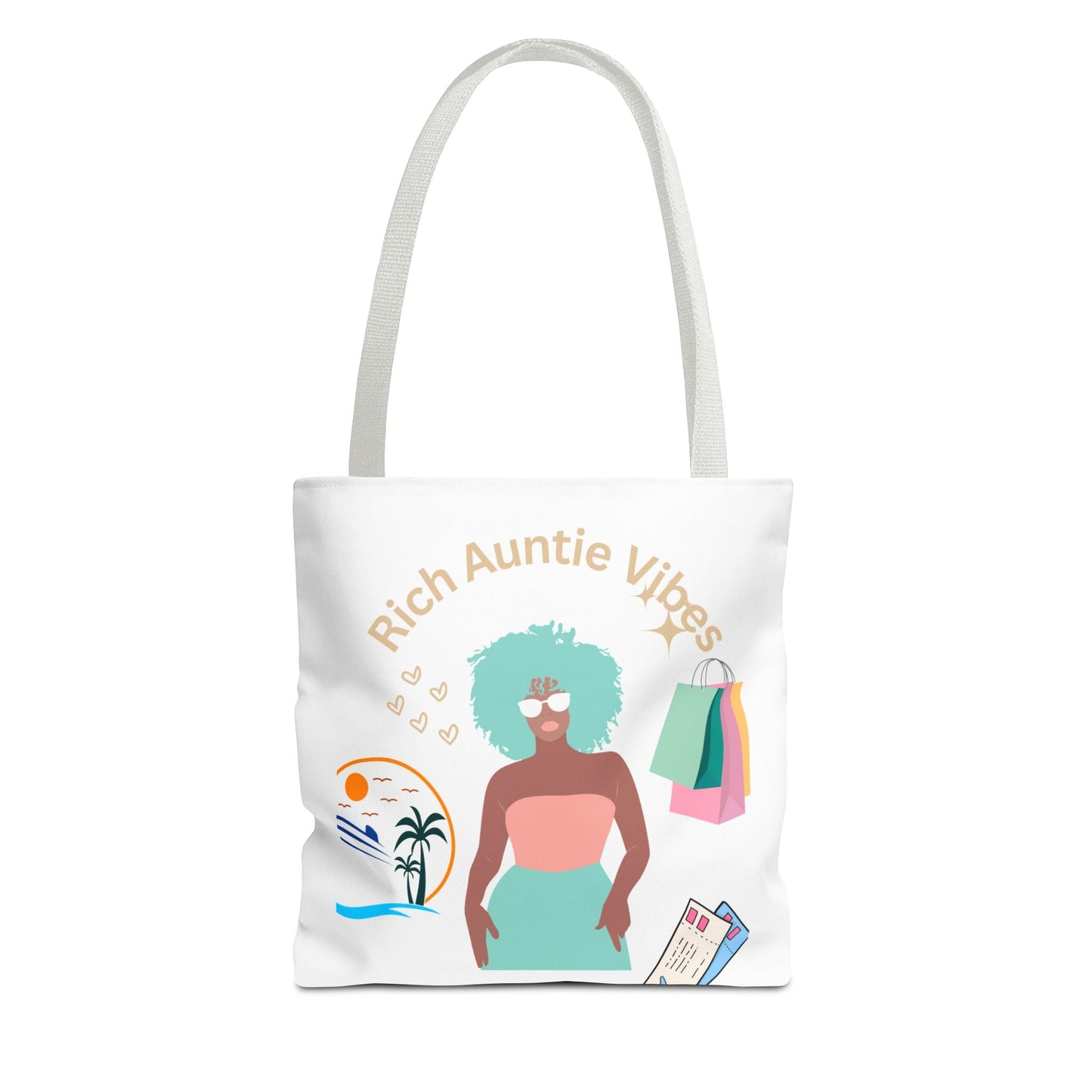 Chic Tote Bag - 'Rich Auntie Vibes', Reusable Shopping Bag, Gift for Aunt - AUNTIE VIKKI