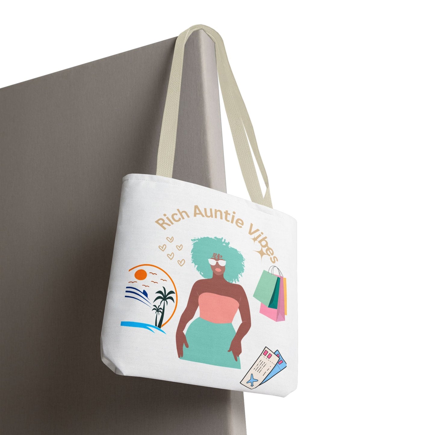 Chic Tote Bag - 'Rich Auntie Vibes', Reusable Shopping Bag, Gift for Aunt - AUNTIE VIKKI