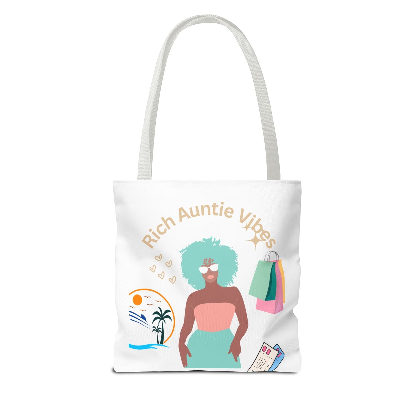 Chic Tote Bag - 'Rich Auntie Vibes', Reusable Shopping Bag, Gift for Aunt - AUNTIE VIKKI