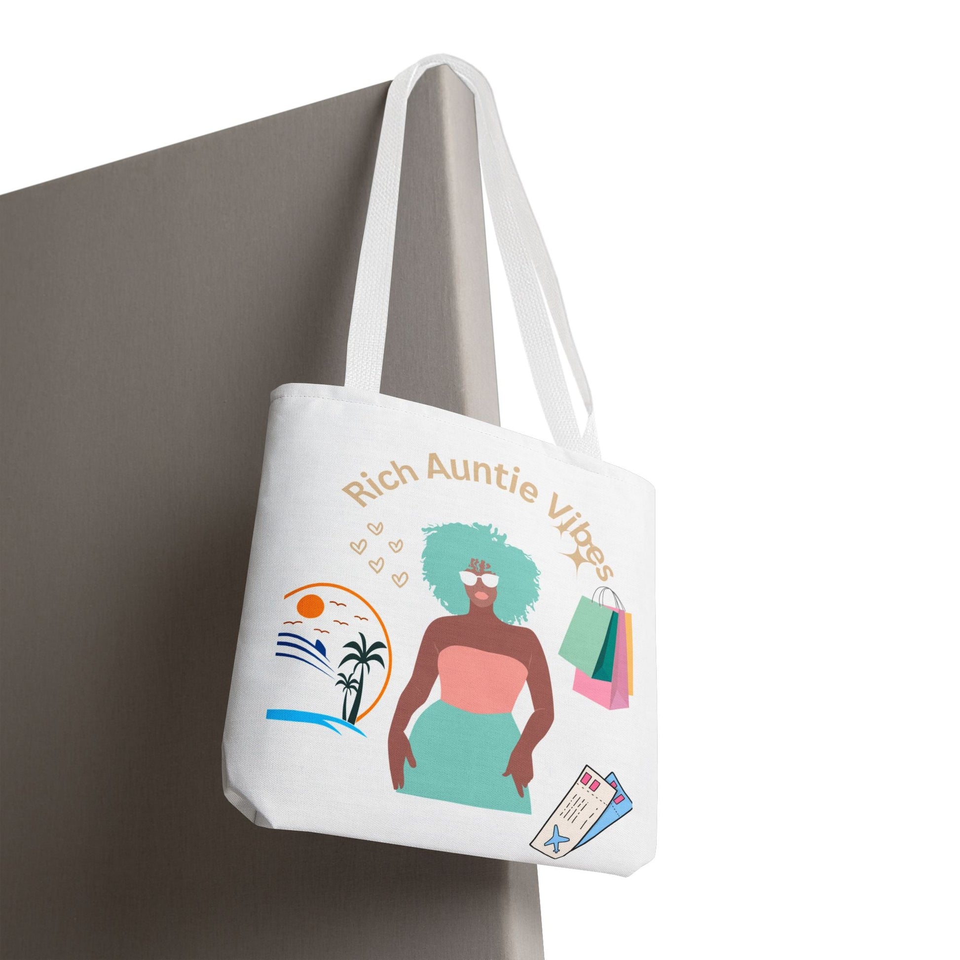 Chic Tote Bag - 'Rich Auntie Vibes', Reusable Shopping Bag, Gift for Aunt - AUNTIE VIKKI