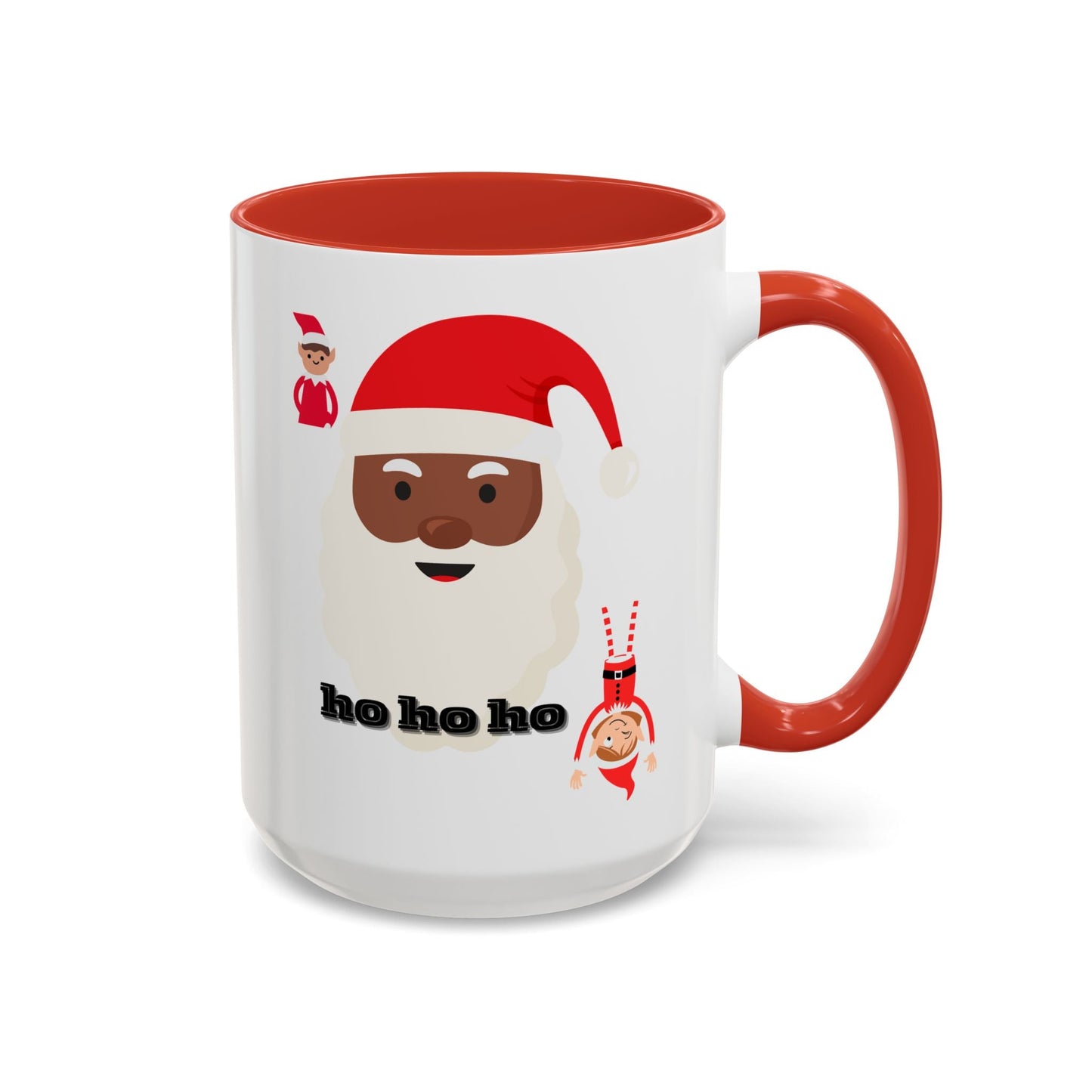 Coffee Mug, Santa Holiday Cheer Christmas Gift, African American Family Celebration, Festive Accent Mug - AUNTIE VIKKI