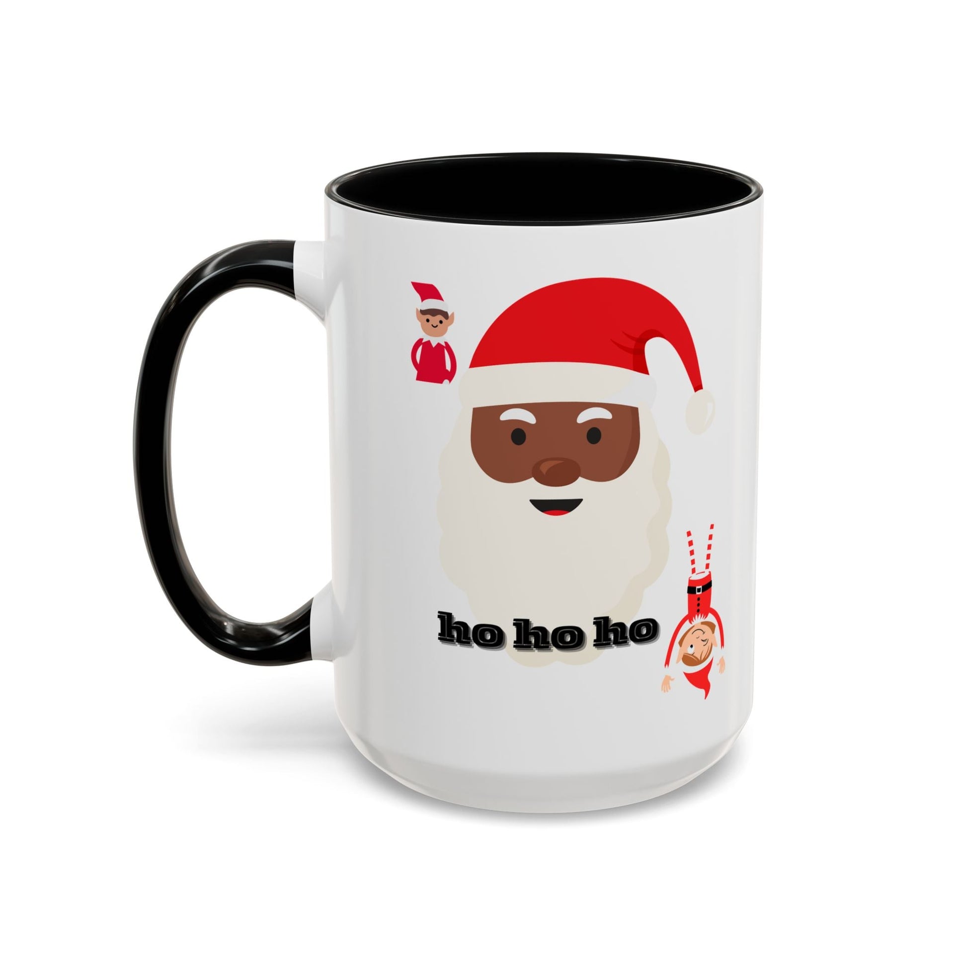 Coffee Mug, Santa Holiday Cheer Christmas Gift, African American Family Celebration, Festive Accent Mug - AUNTIE VIKKI