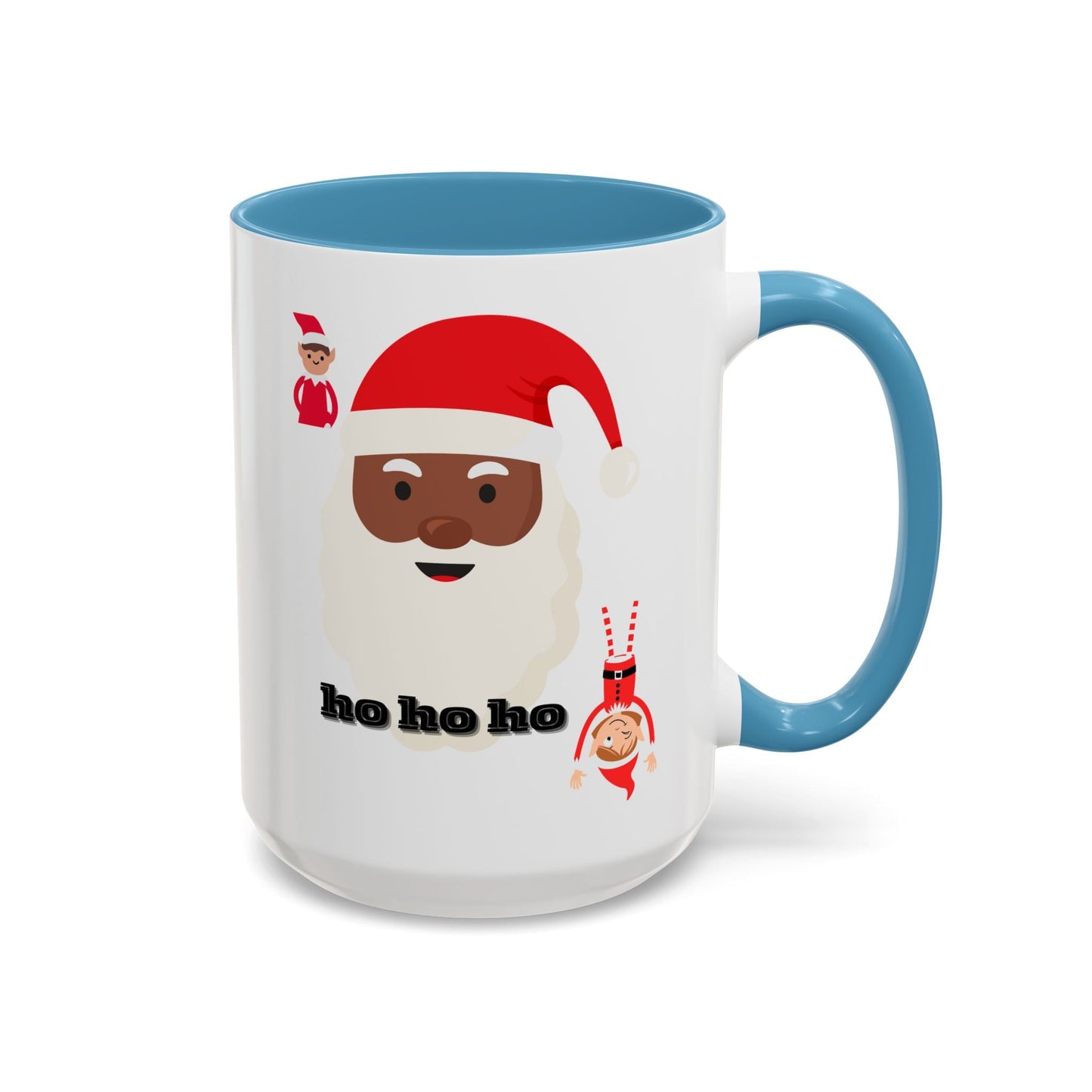 Coffee Mug, Santa Holiday Cheer Christmas Gift, African American Family Celebration, Festive Accent Mug - AUNTIE VIKKI