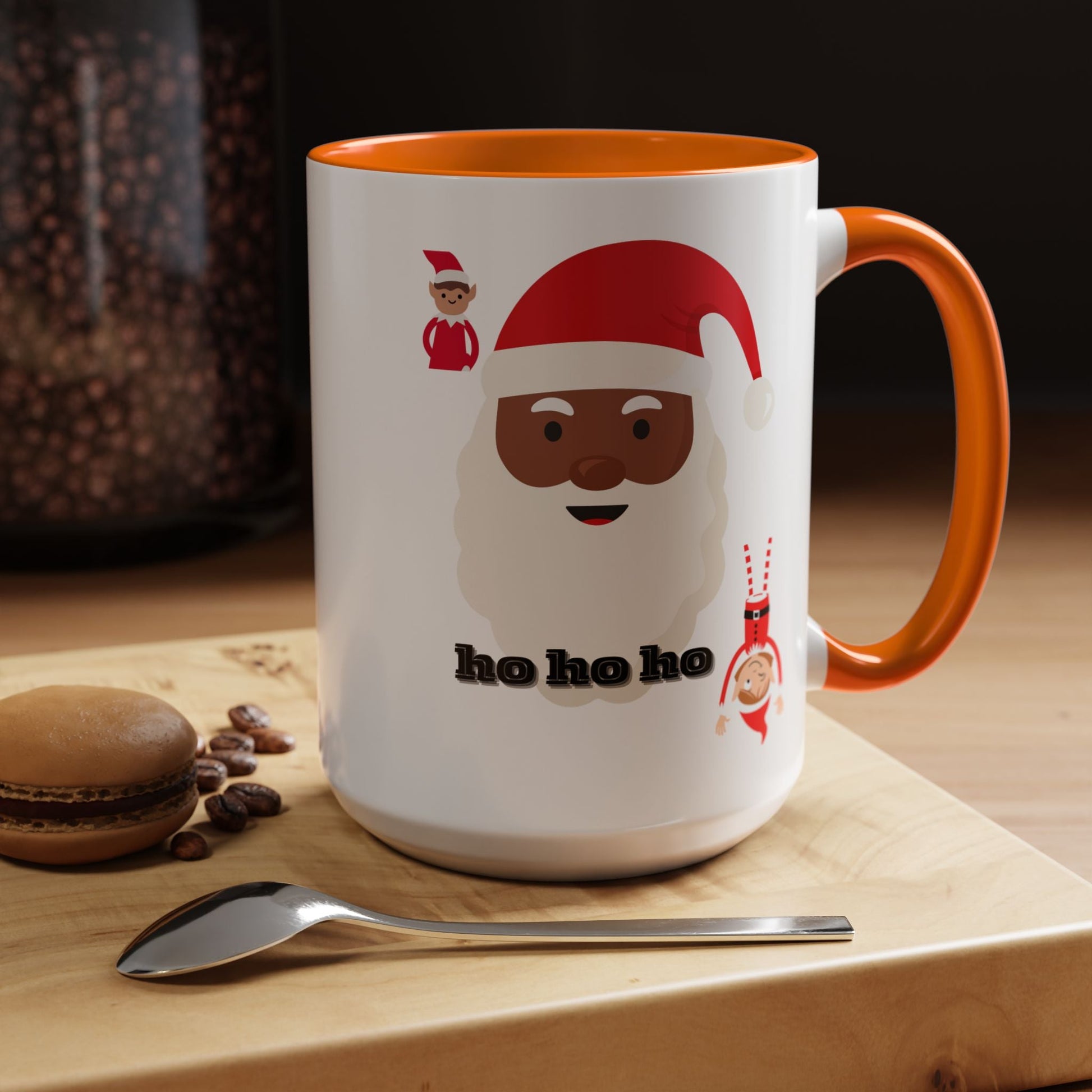 Coffee Mug, Santa Holiday Cheer Christmas Gift, African American Family Celebration, Festive Accent Mug - AUNTIE VIKKI
