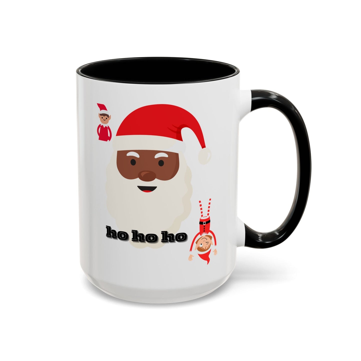 Coffee Mug, Santa Holiday Cheer Christmas Gift, African American Family Celebration, Festive Accent Mug - AUNTIE VIKKI