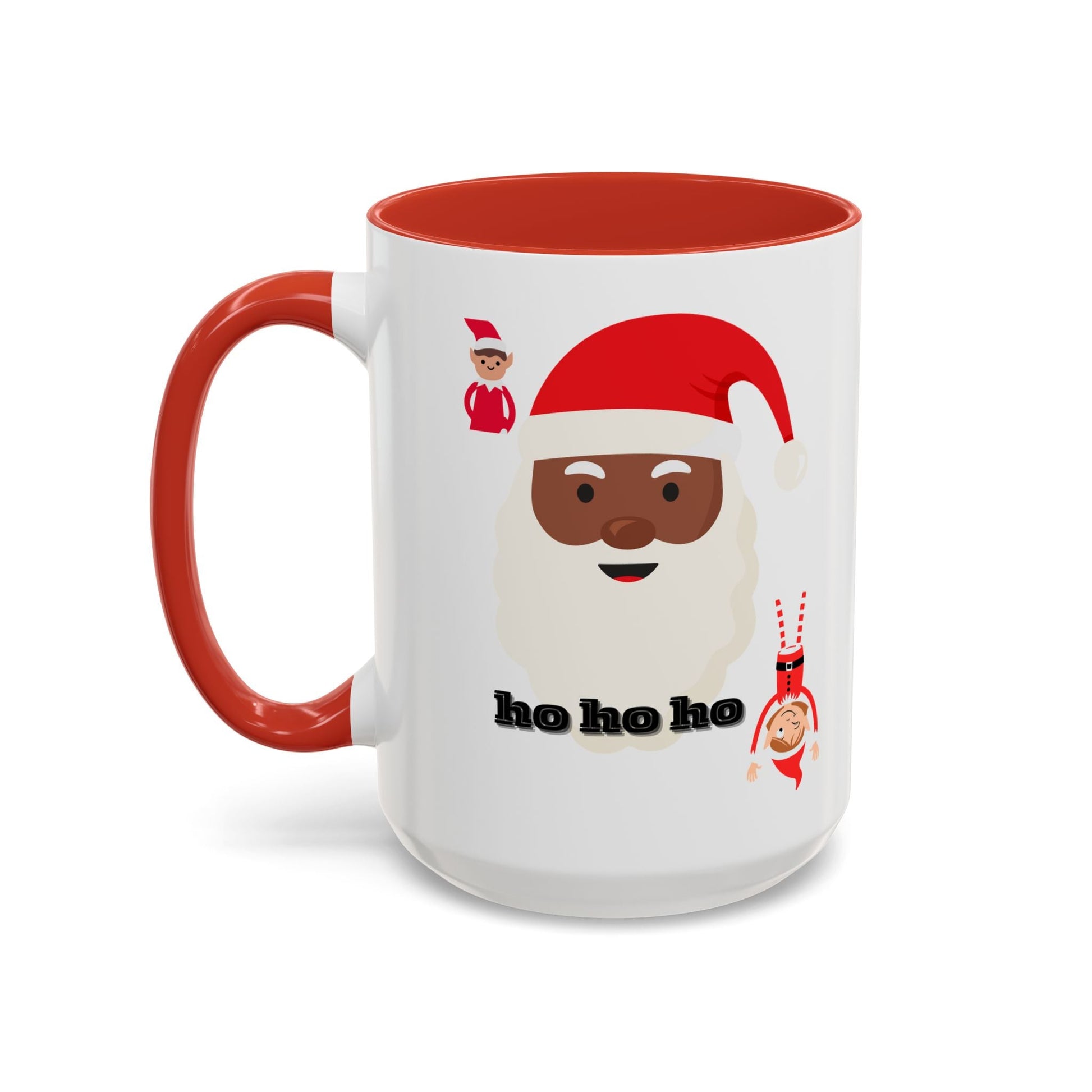 Coffee Mug, Santa Holiday Cheer Christmas Gift, African American Family Celebration, Festive Accent Mug - AUNTIE VIKKI
