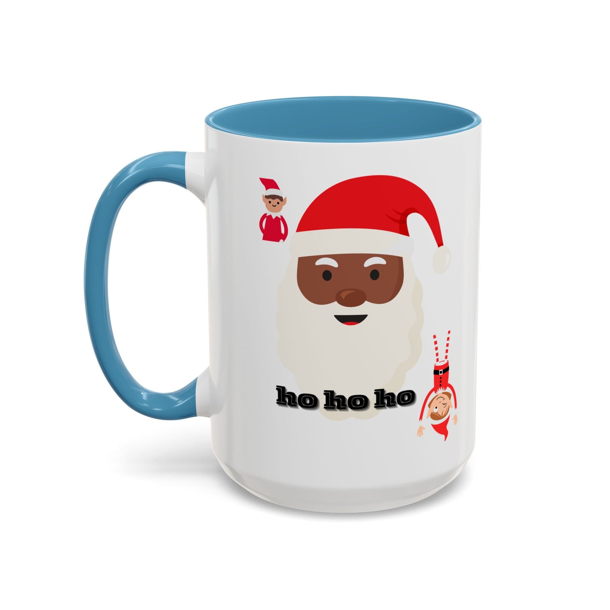 Coffee Mug, Santa Holiday Cheer Christmas Gift, African American Family Celebration, Festive Accent Mug - AUNTIE VIKKI