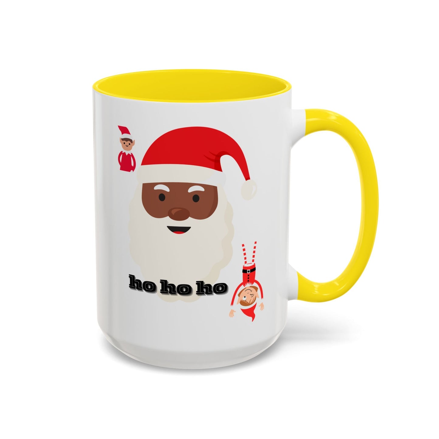 Coffee Mug, Santa Holiday Cheer Christmas Gift, African American Family Celebration, Festive Accent Mug - AUNTIE VIKKI