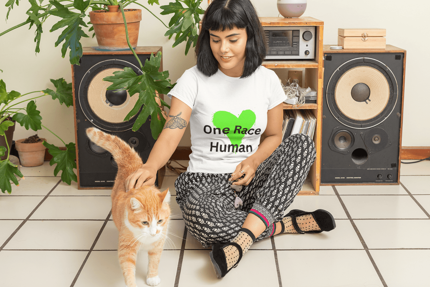 Eco - Friendly Unisex Tee - One Race Human Statement Shirt - AUNTIE VIKKI