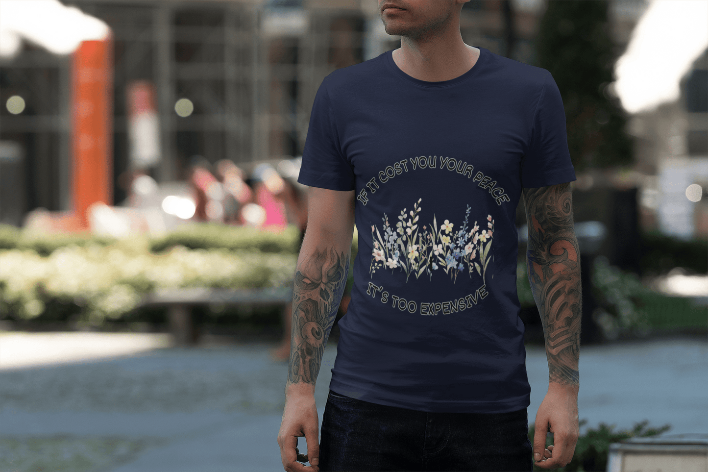 Floral Quote T-Shirt - If it cost you your peace it's too expensive - AUNTIE VIKKI