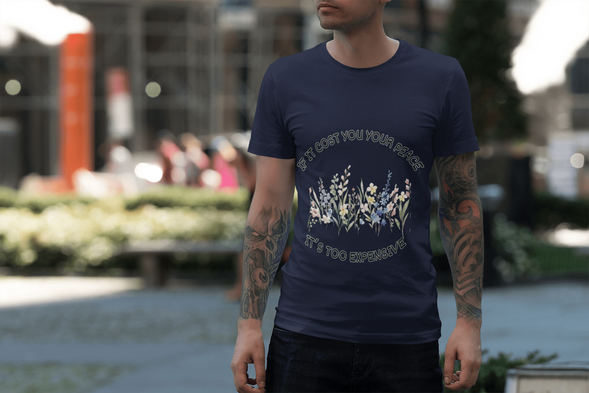 Floral Quote T-Shirt - If it cost you your peace it's too expensive - AUNTIE VIKKI