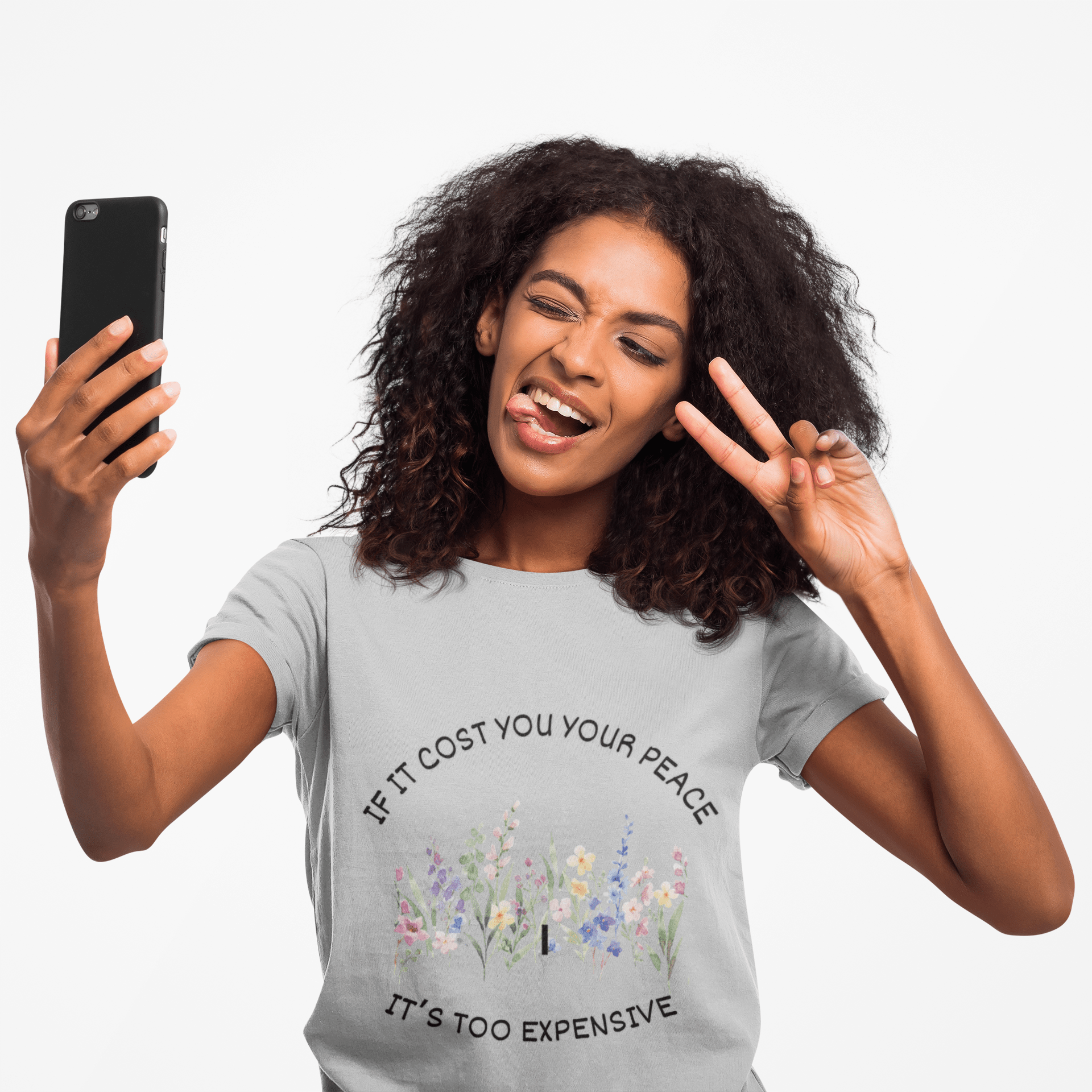 Floral Quote T-Shirt - If it cost you your peace it's too expensive - AUNTIE VIKKI