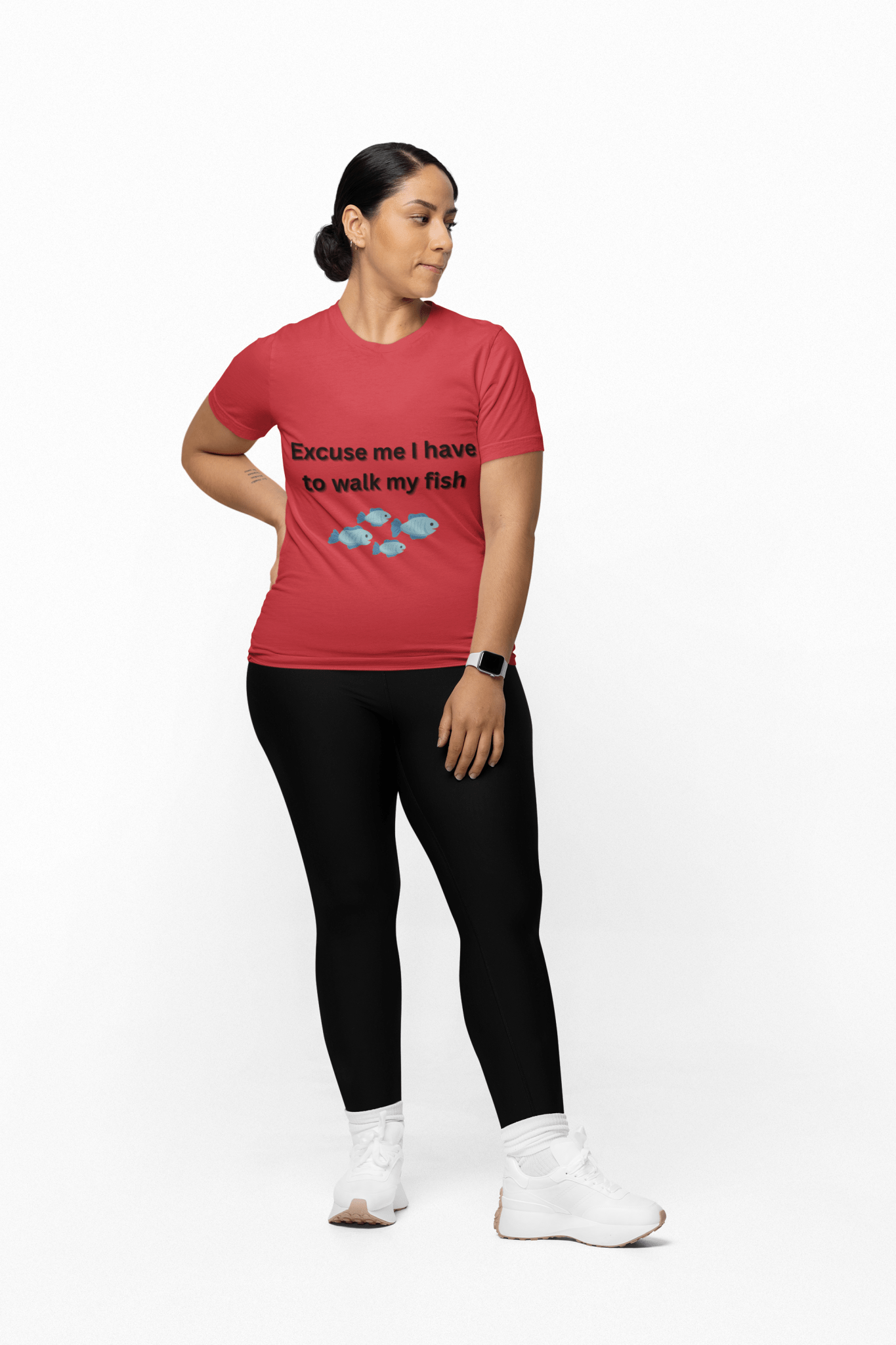 Funny Fish Walking Tee, Unisex Heavy Cotton Shirt, Quirky Gift for Fish Lovers, Casual Wear, Perfect for Aquarists - AUNTIE VIKKI