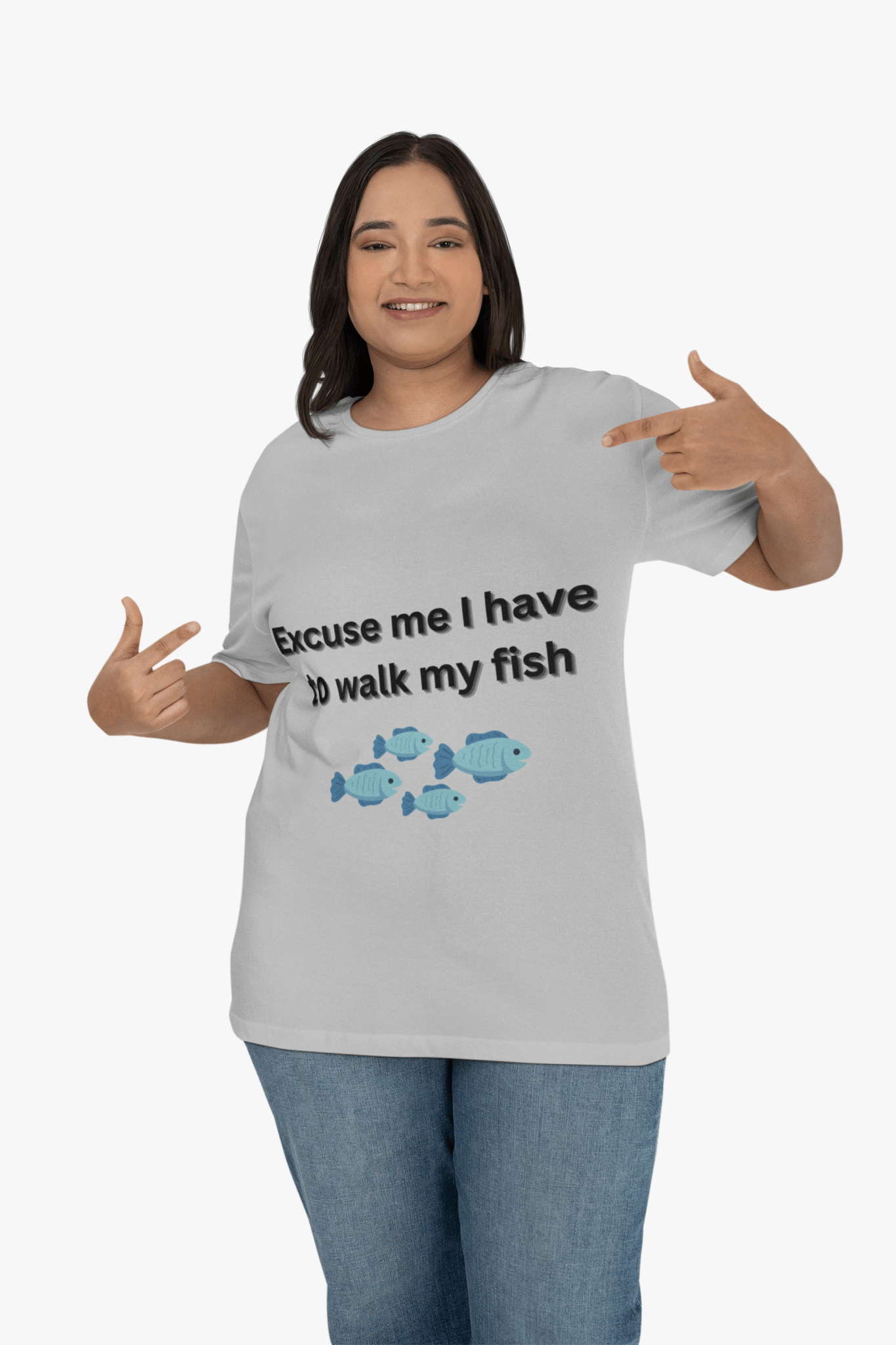 Funny Fish Walking Tee, Unisex Heavy Cotton Shirt, Quirky Gift for Fish Lovers, Casual Wear, Perfect for Aquarists - AUNTIE VIKKI