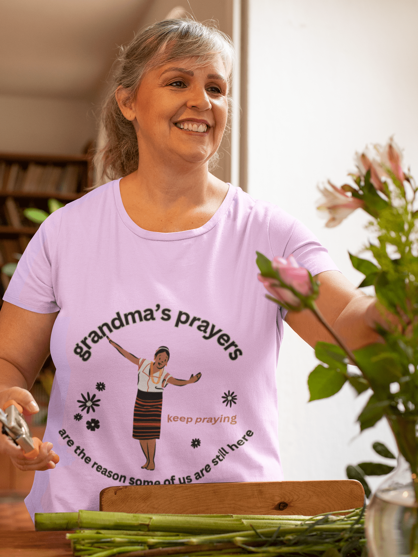 Grandma's Prayers Unisex Tee, Heartfelt Gift for Family, Inspirational Quote Shirt, Everyday Casual Wear, Thoughtful Memorial Apparel - AUNTIE VIKKI