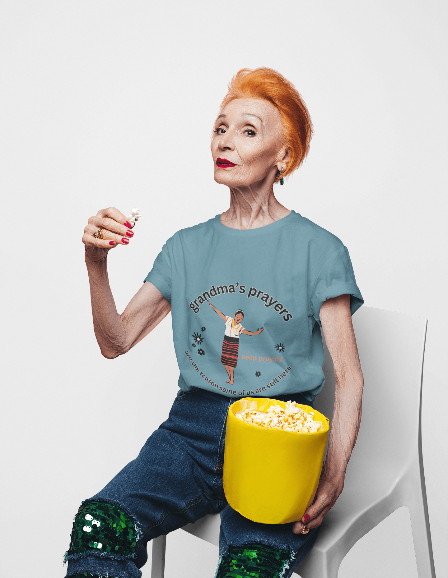 Grandma's Prayers Unisex Tee, Heartfelt Gift for Family, Inspirational Quote Shirt, Everyday Casual Wear, Thoughtful Memorial Apparel - AUNTIE VIKKI