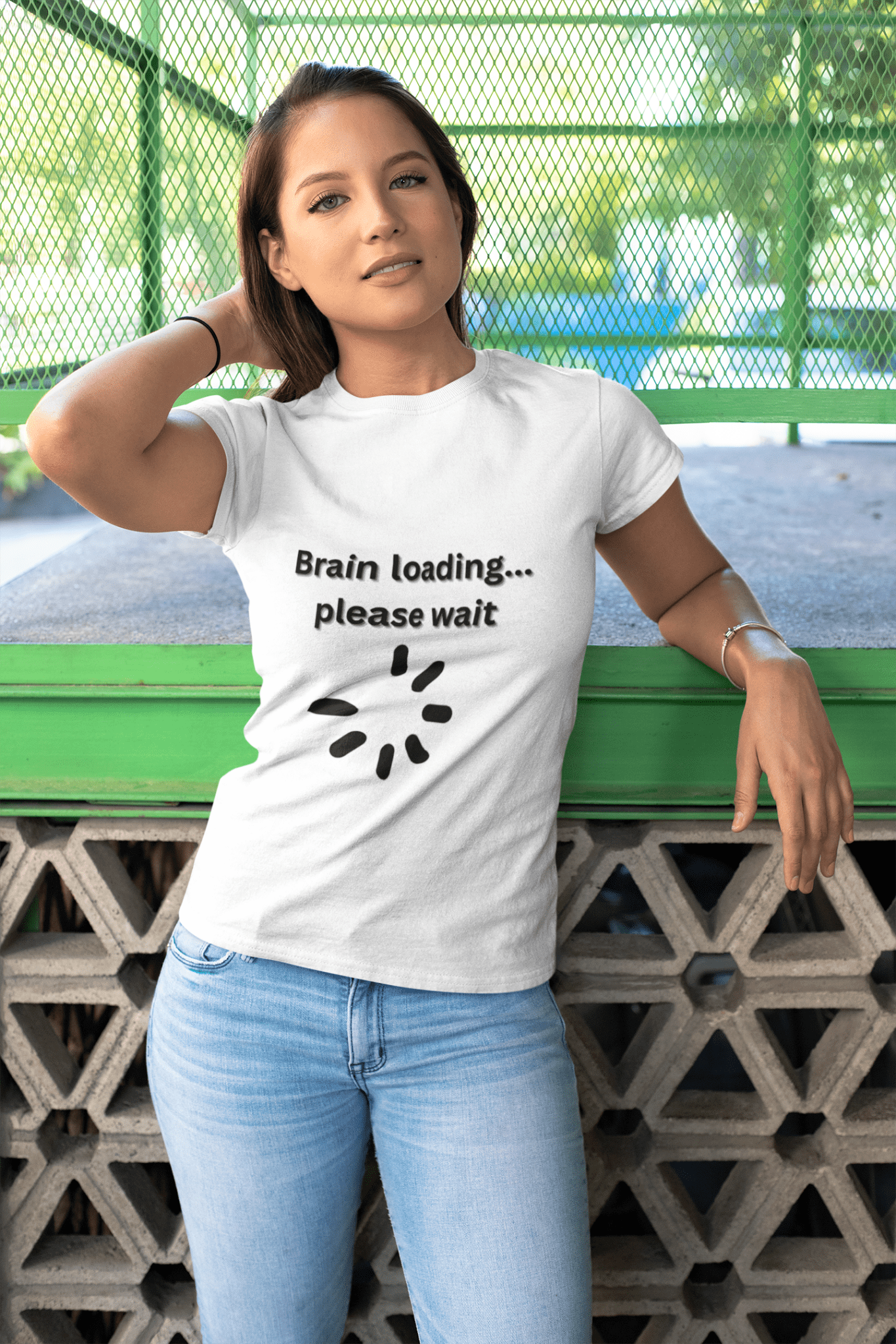 Graphic Tee - 'Brain Loading Please Wait' Funny T-Shirt - AUNTIE VIKKI