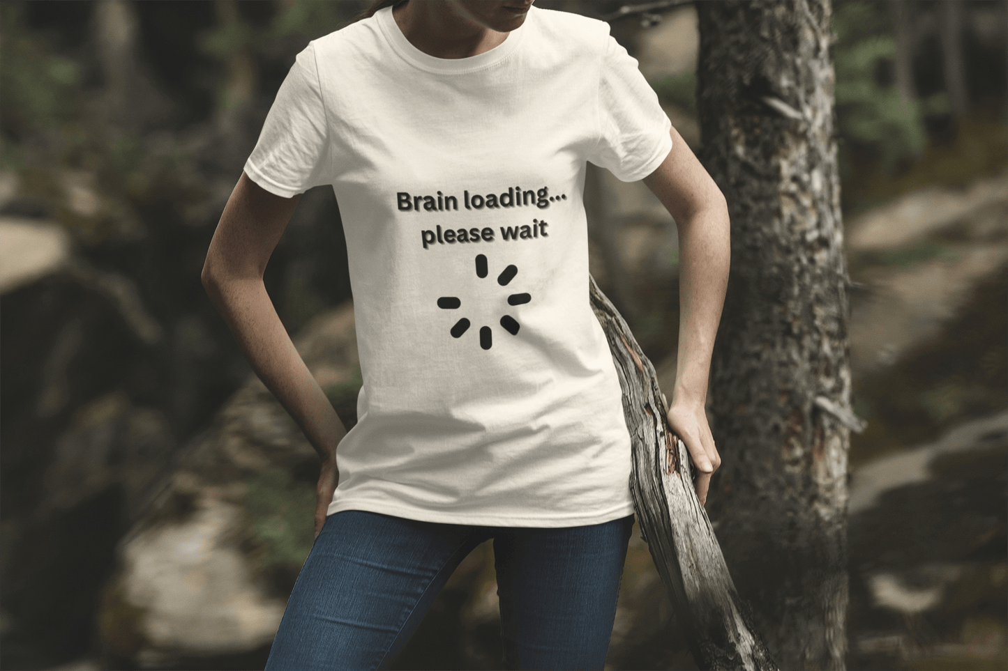 Graphic Tee - 'Brain Loading Please Wait' Funny T-Shirt - AUNTIE VIKKI