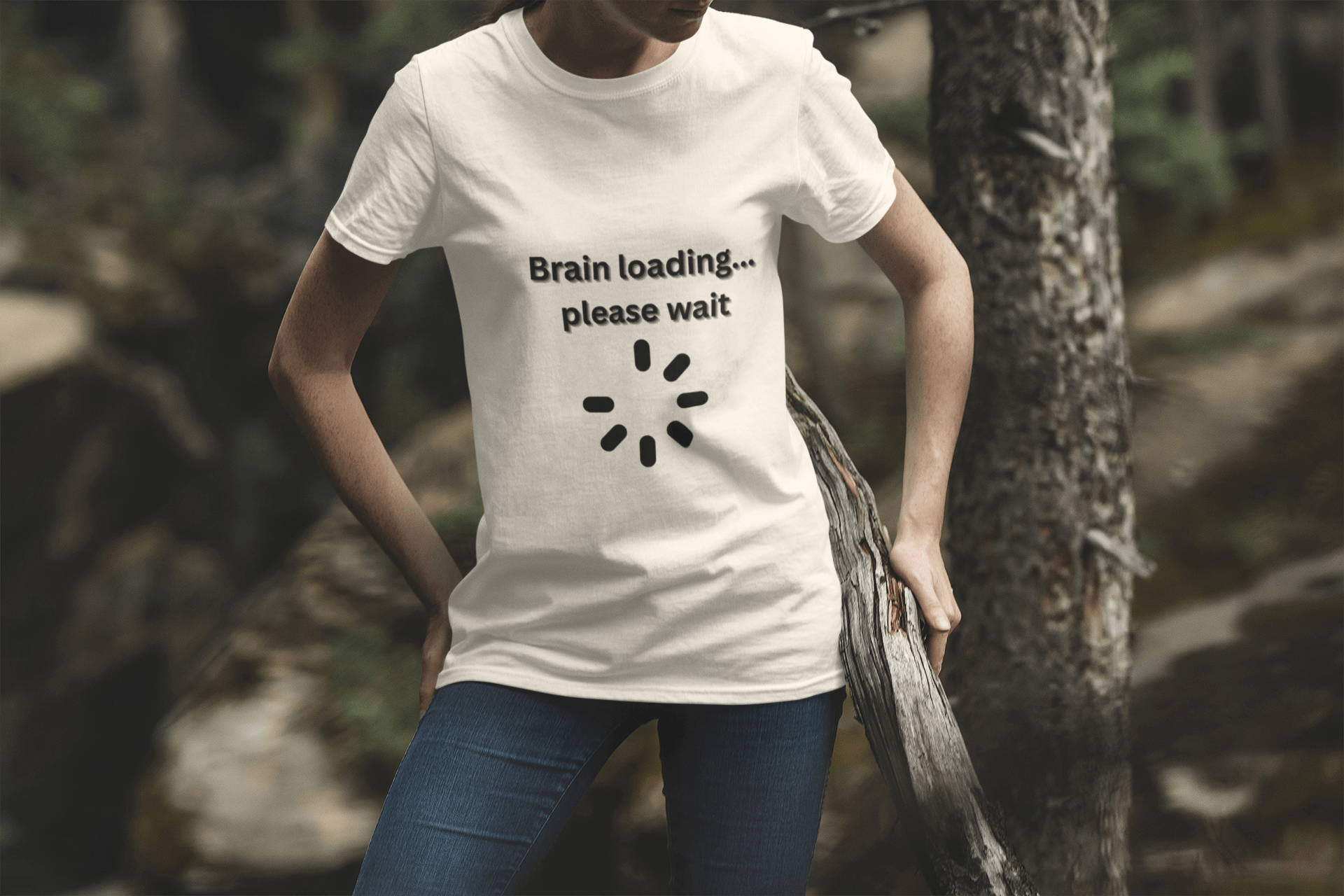 Graphic Tee - 'Brain Loading Please Wait' Funny T-Shirt - AUNTIE VIKKI