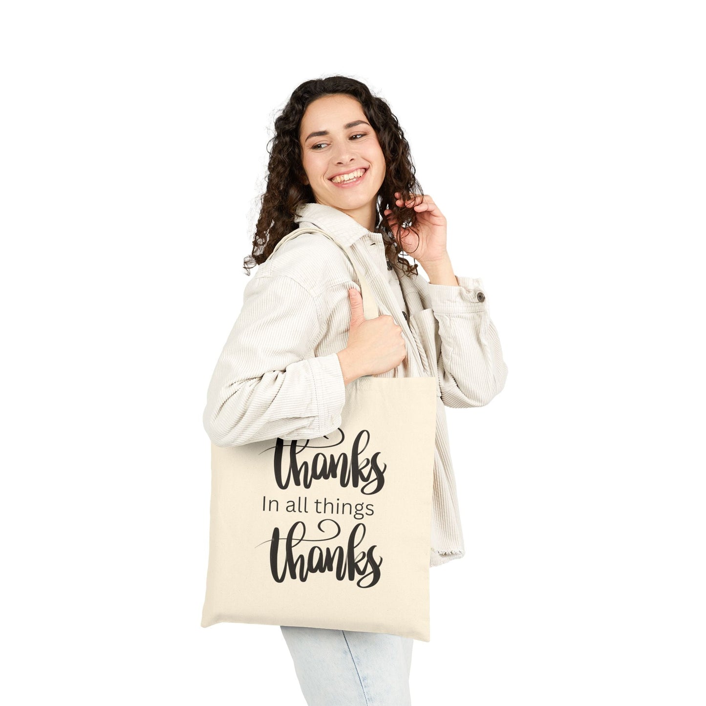 Gratitude Tote Bag, Eco - Friendly Shopper, Gift for Friends, Everyday Use, Canvas Bag for Thanks and Giving, Stylish Carryall - AUNTIEVIKKI