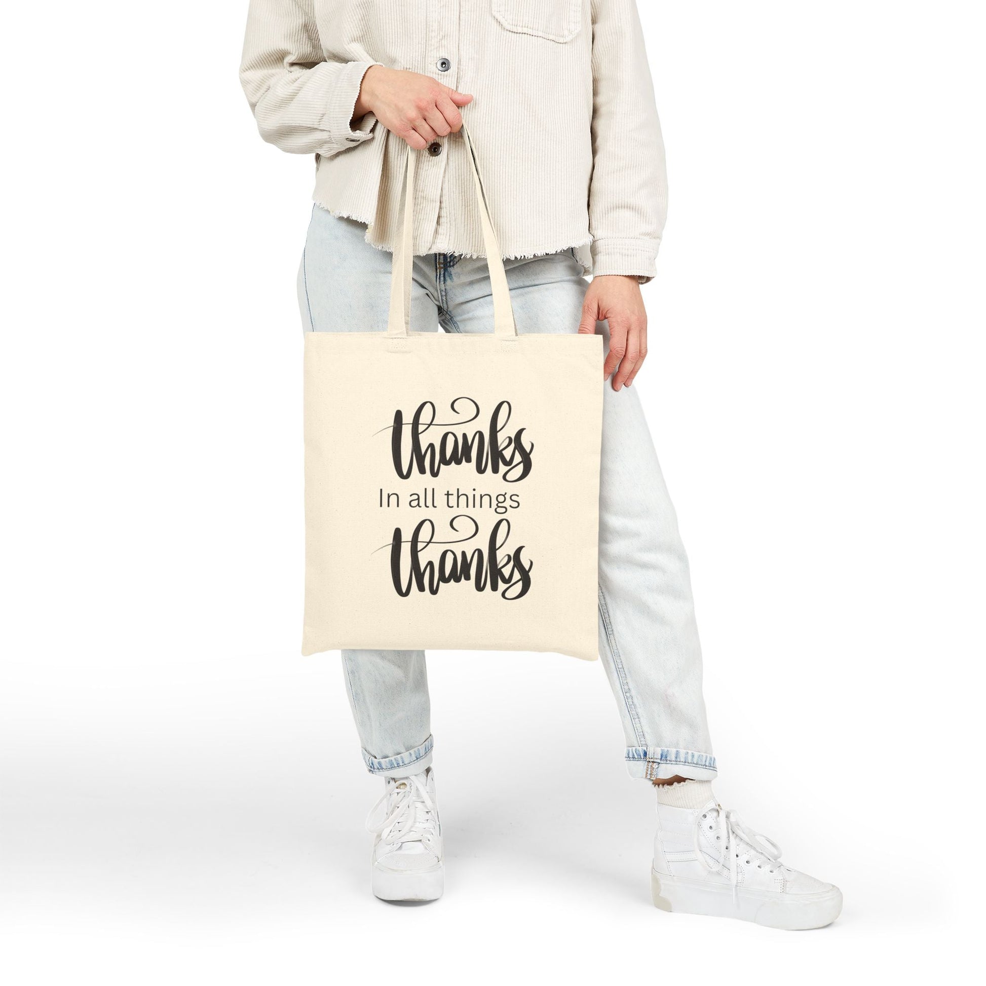 Gratitude Tote Bag, Eco - Friendly Shopper, Gift for Friends, Everyday Use, Canvas Bag for Thanks and Giving, Stylish Carryall - AUNTIEVIKKI