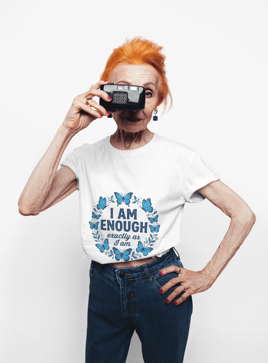 I Am Enough Butterfly T-Shirt — Inspirational Self - Love Tee - AUNTIE VIKKI