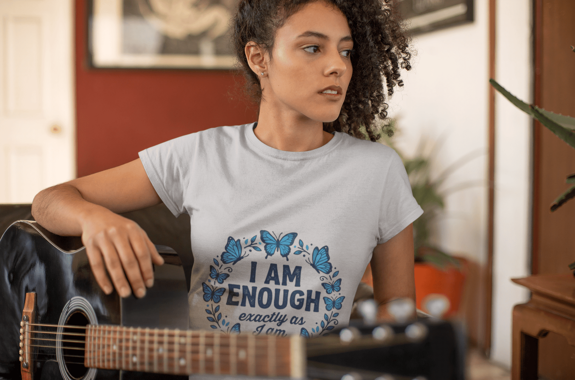 I Am Enough Butterfly T-Shirt — Inspirational Self - Love Tee - AUNTIE VIKKI