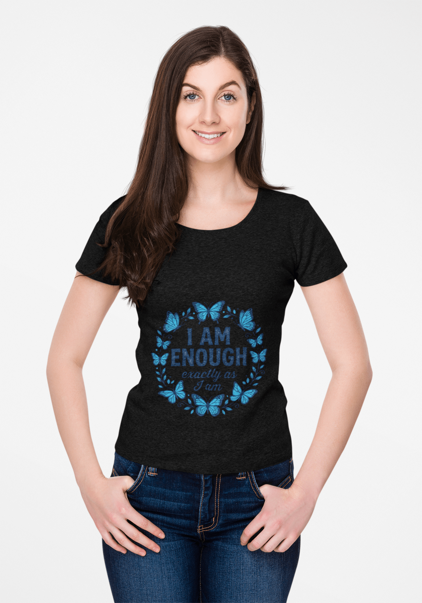 I Am Enough Butterfly T-Shirt — Inspirational Self - Love Tee - AUNTIE VIKKI