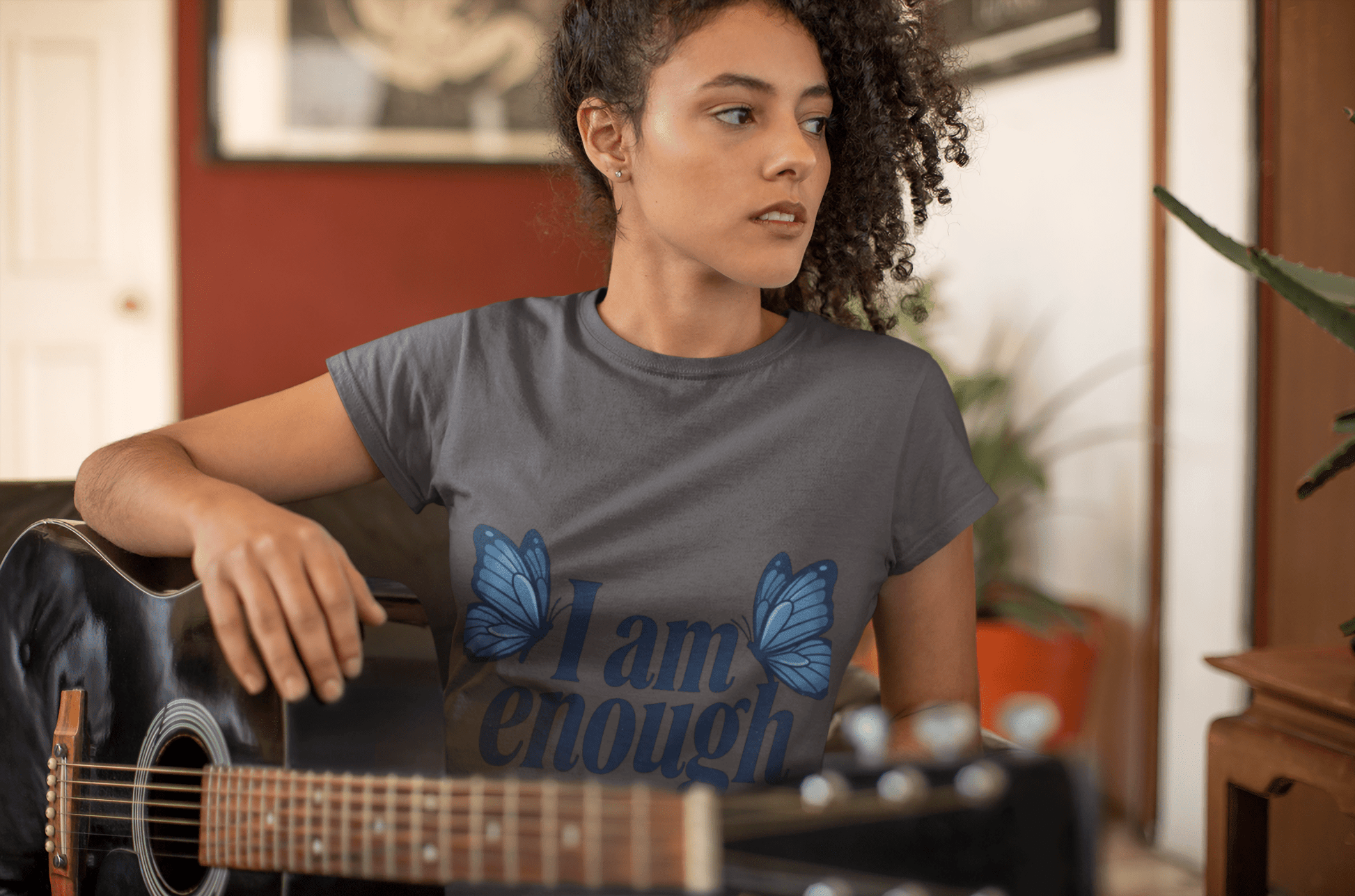 I Am Enough Butterfly Tee — Inspirational Self - Love T-Shirt - AUNTIE VIKKI