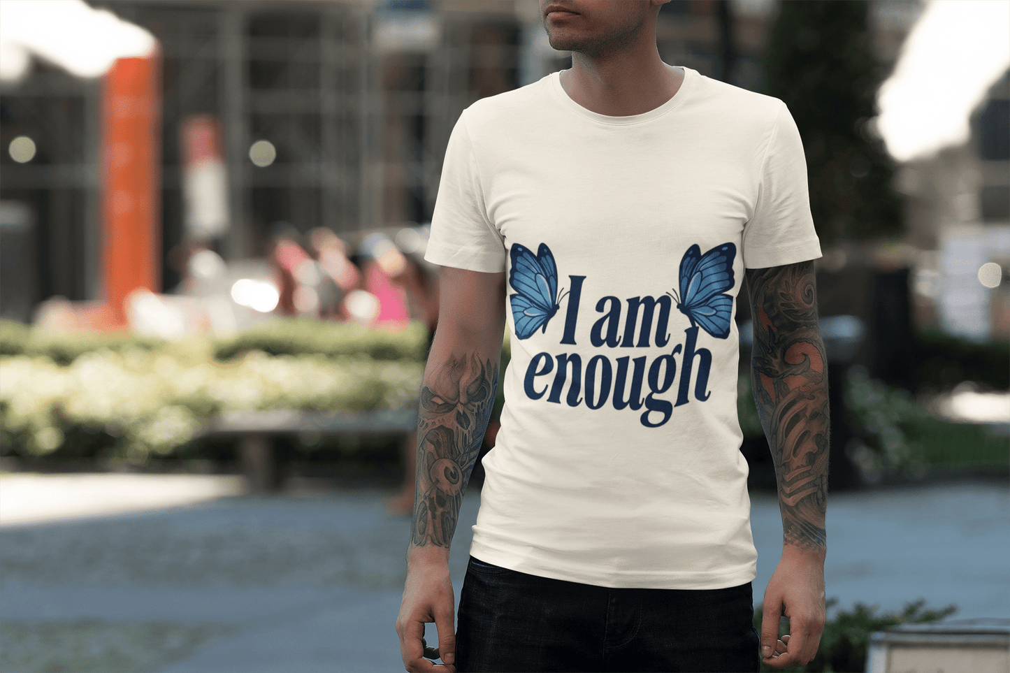 I Am Enough Butterfly Tee — Inspirational Self - Love T-Shirt - AUNTIE VIKKI