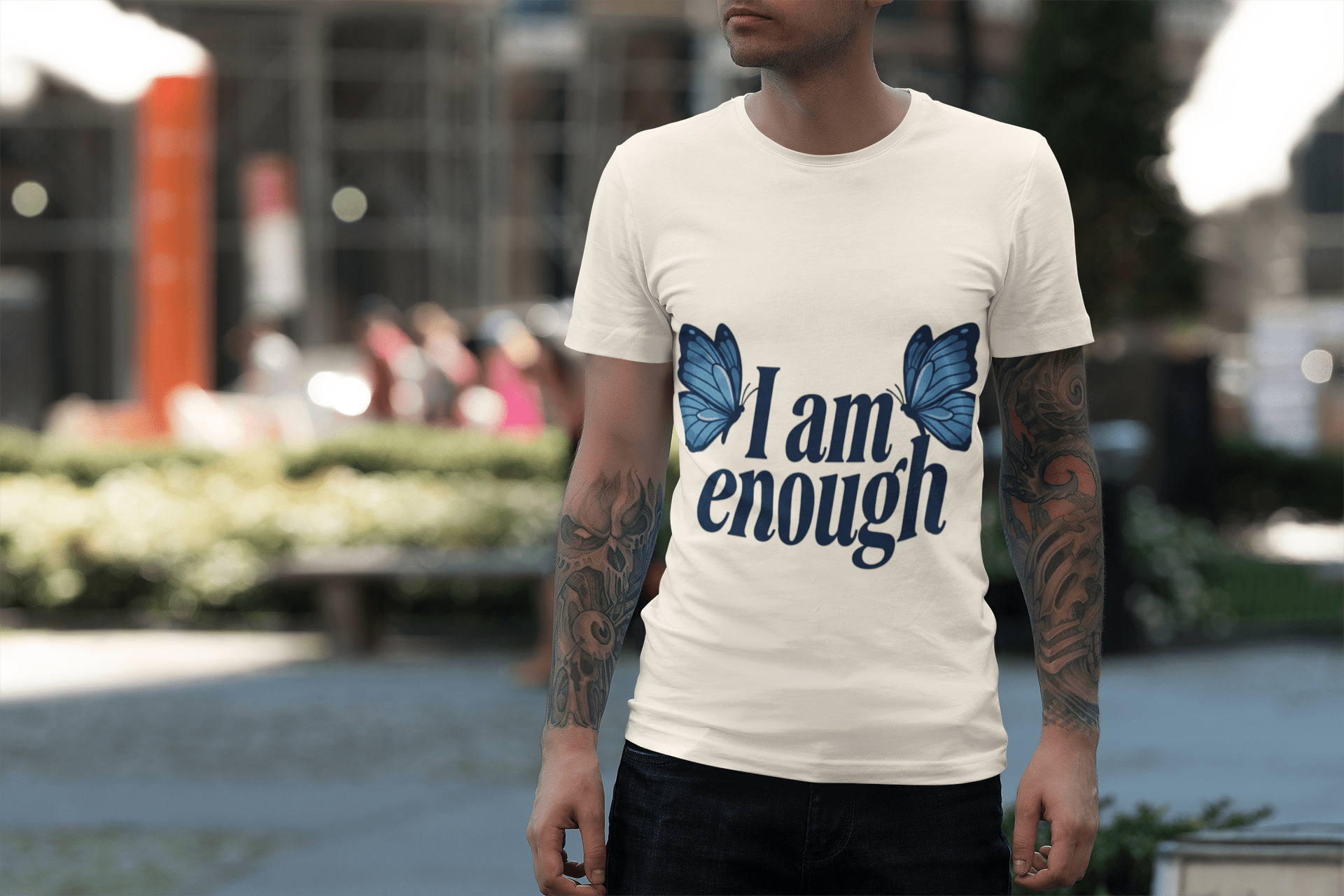I Am Enough Butterfly Tee — Inspirational Self - Love T-Shirt - AUNTIE VIKKI