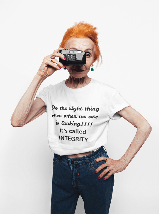 Integrity Inspirational Quote Unisex Tee, Motivational Cotton Shirt, Gift for Friends, Reminder Shirt, Integrity Tee, Inspirational T-Shirt - AUNTIE VIKKI